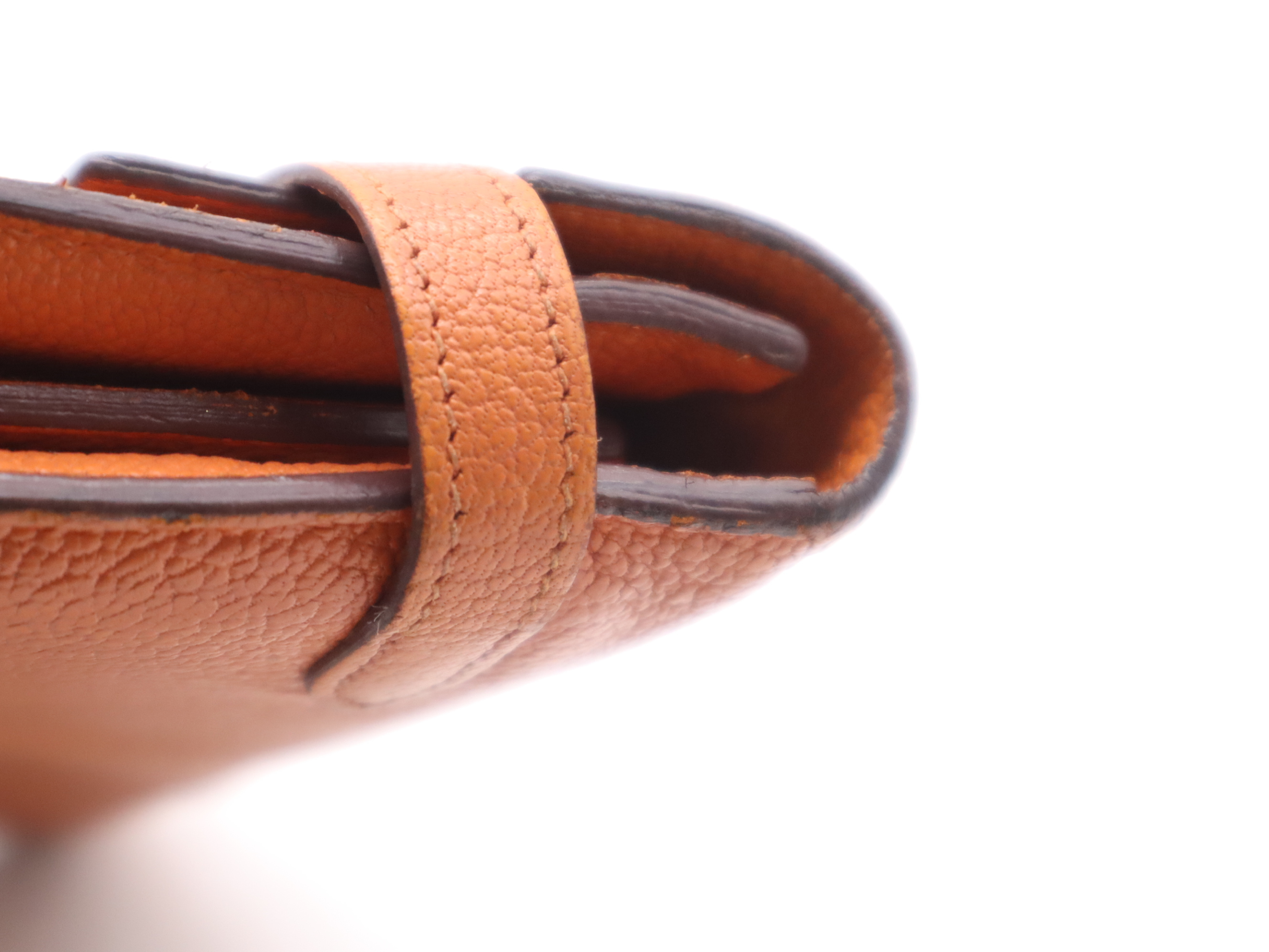 Leather Kelly Wallet Long, Orange, Silver Hardware, O Stamp, 2011 (Wallet) — view 8
