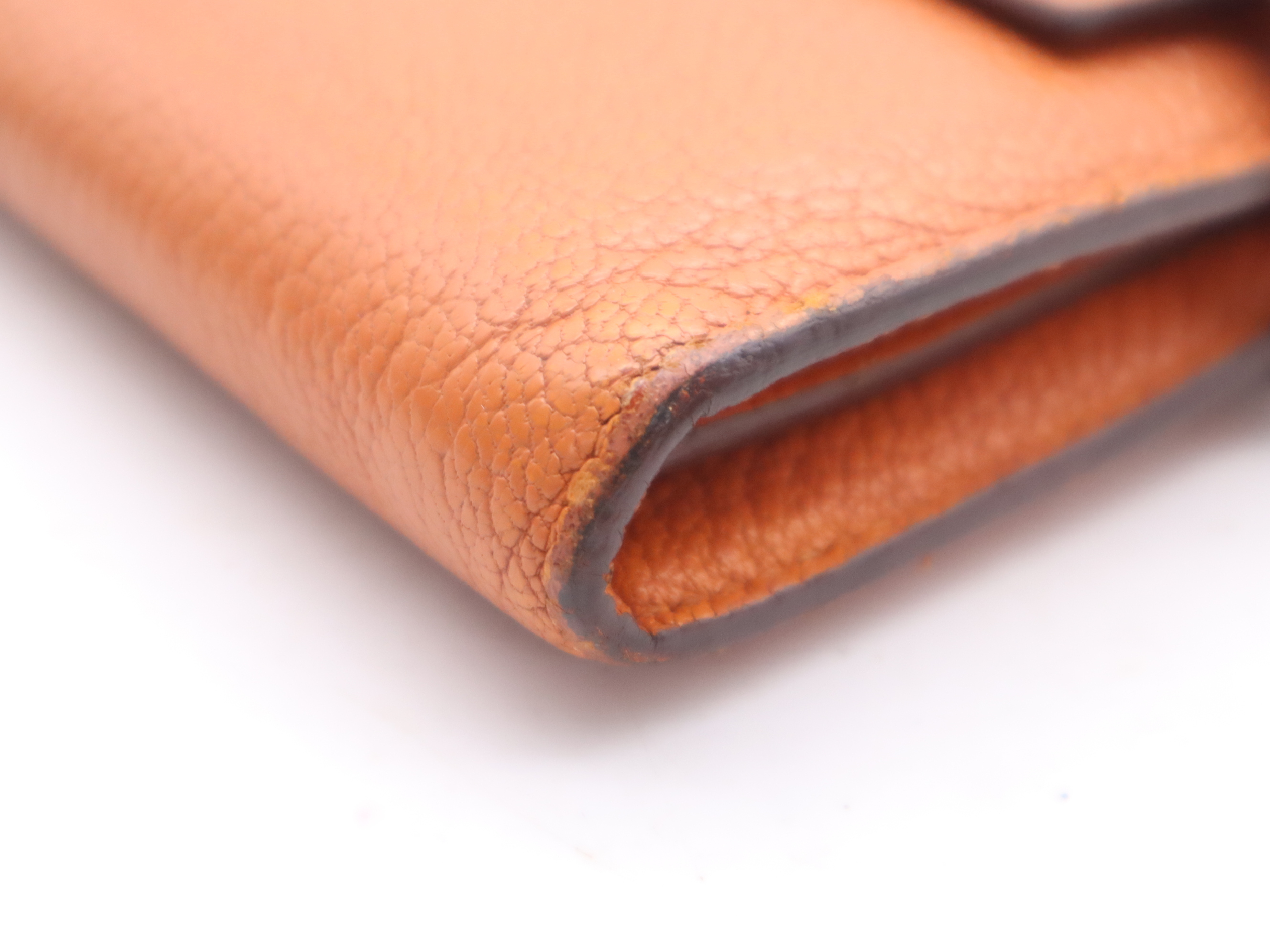 Leather Kelly Wallet Long, Orange, Silver Hardware, O Stamp, 2011 (Wallet) — view 9