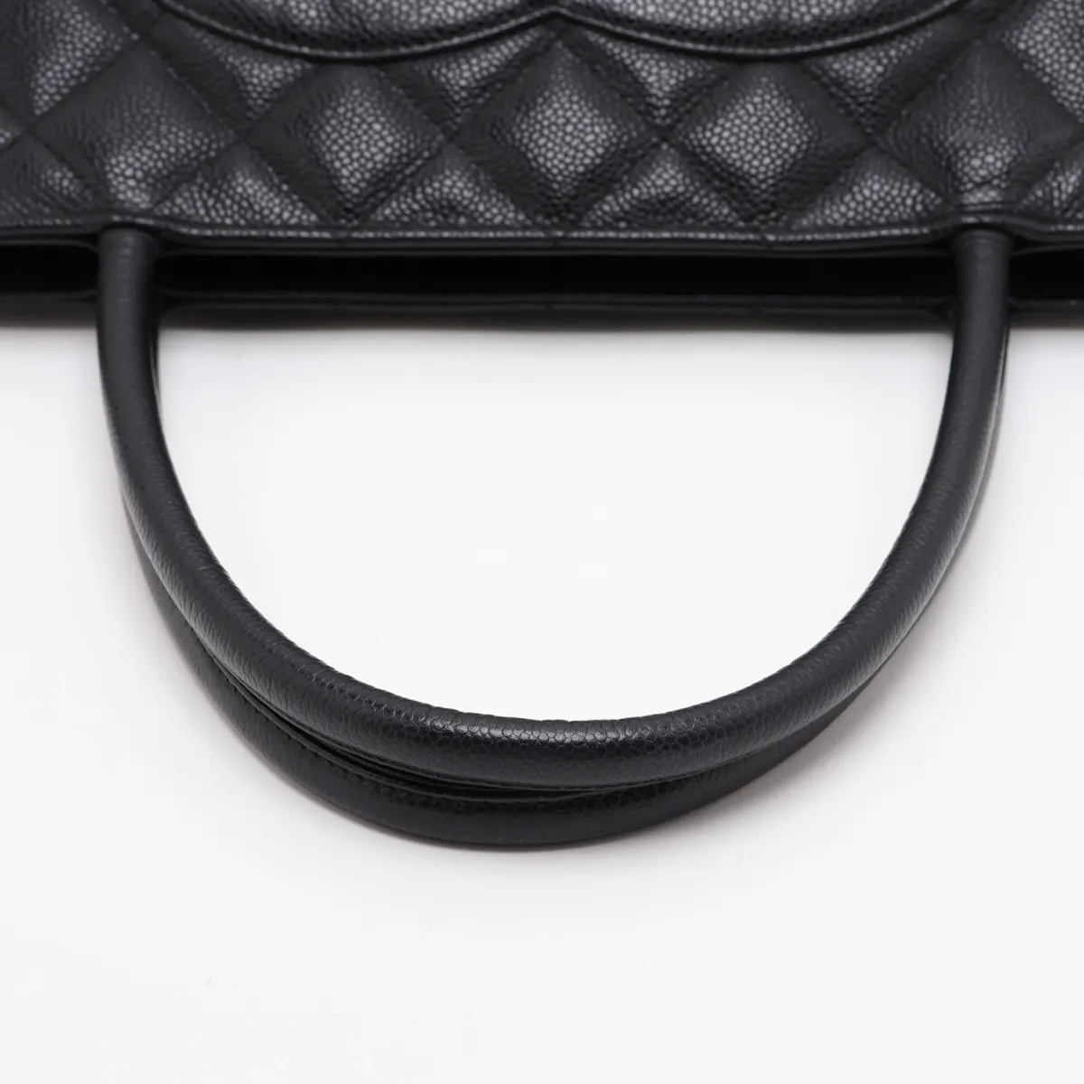 reissue caviar leather tote bag, black with gold hardware. — view 5