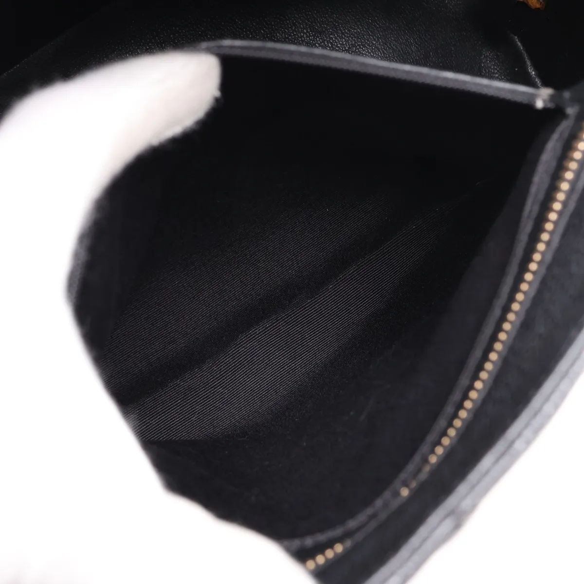 reissue caviar leather tote bag, black with gold hardware. — view 8