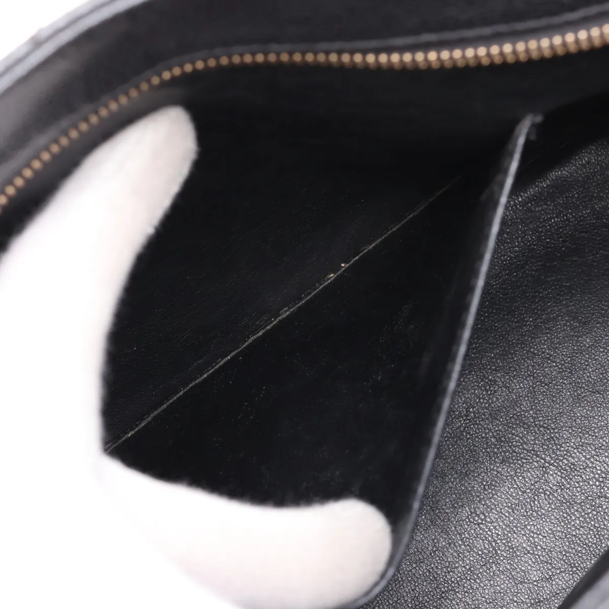 reissue caviar leather tote bag, black with gold hardware. — view 9