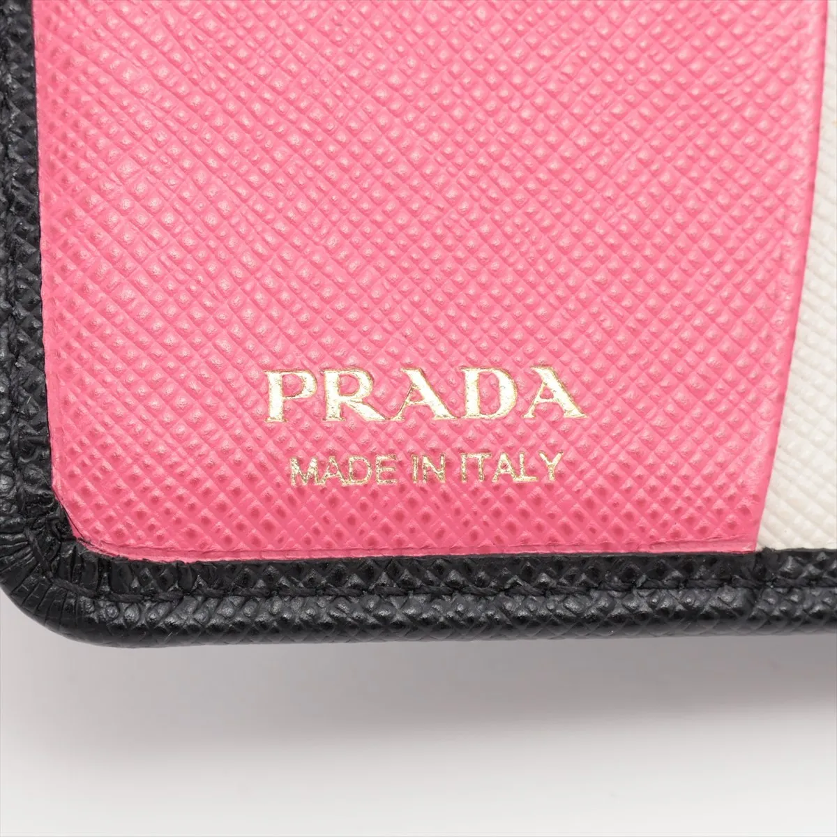 Saffiano Metal 1ML018 Leather Compact Wallet, Black — view 7