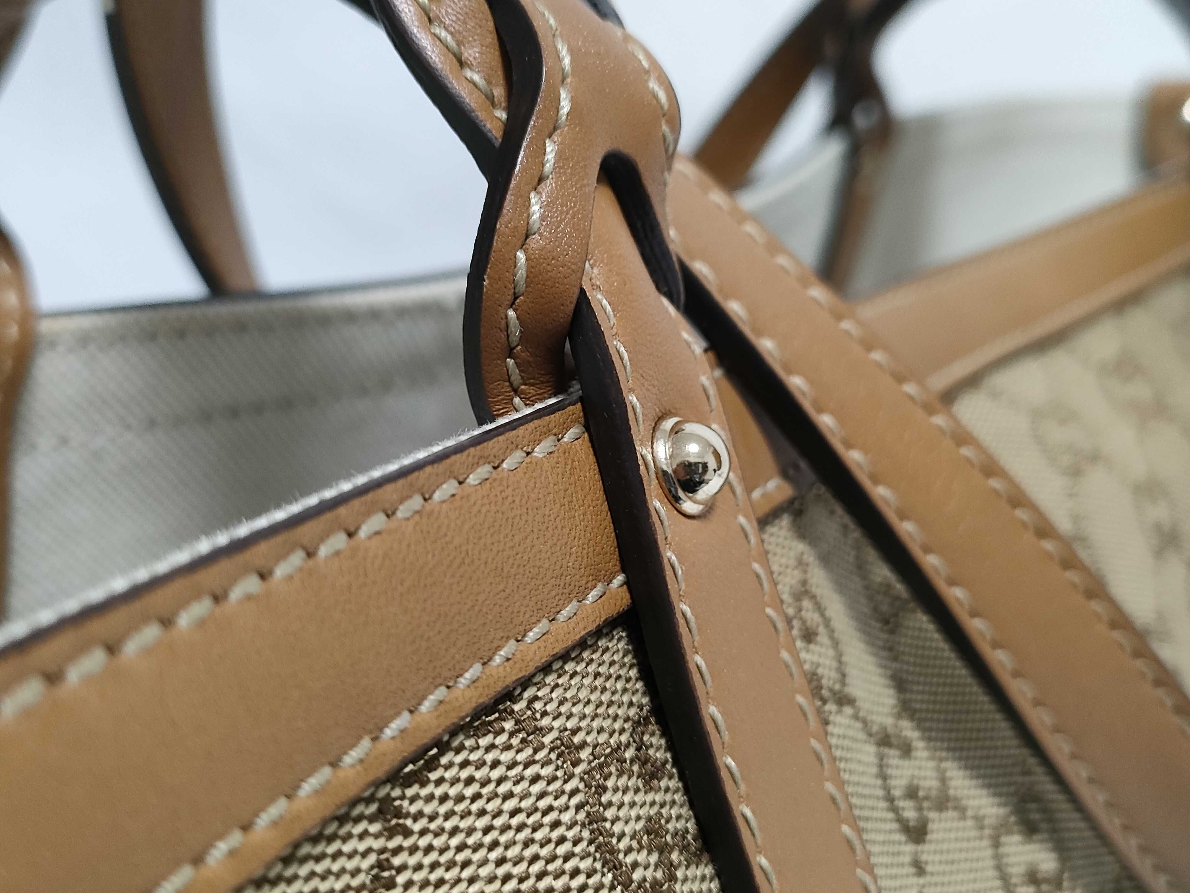 GG Canvas Tote Bag, Canvas x Leather, Beige x Brown, 247209 493075 (Tote Bag) — view 5