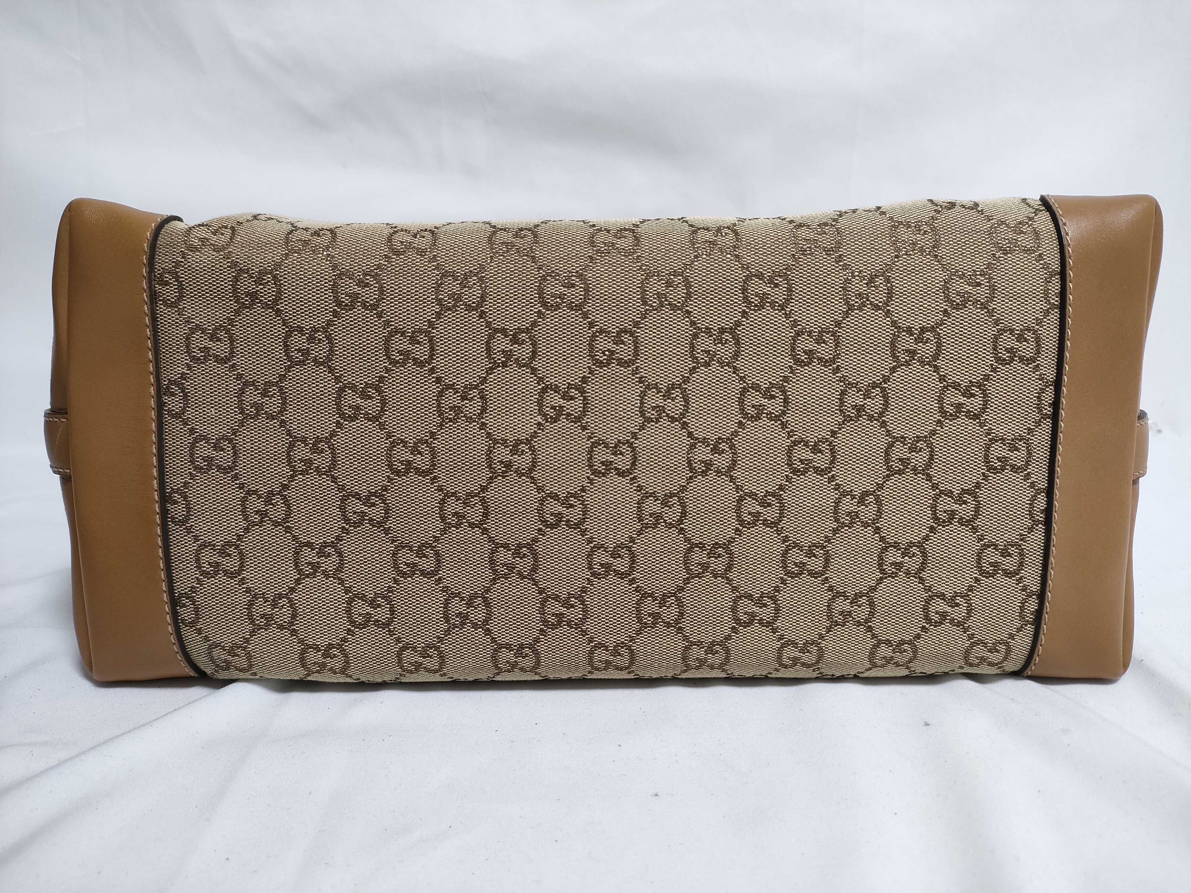 GG Canvas Tote Bag, Canvas x Leather, Beige x Brown, 247209 493075 (Tote Bag) — view 6