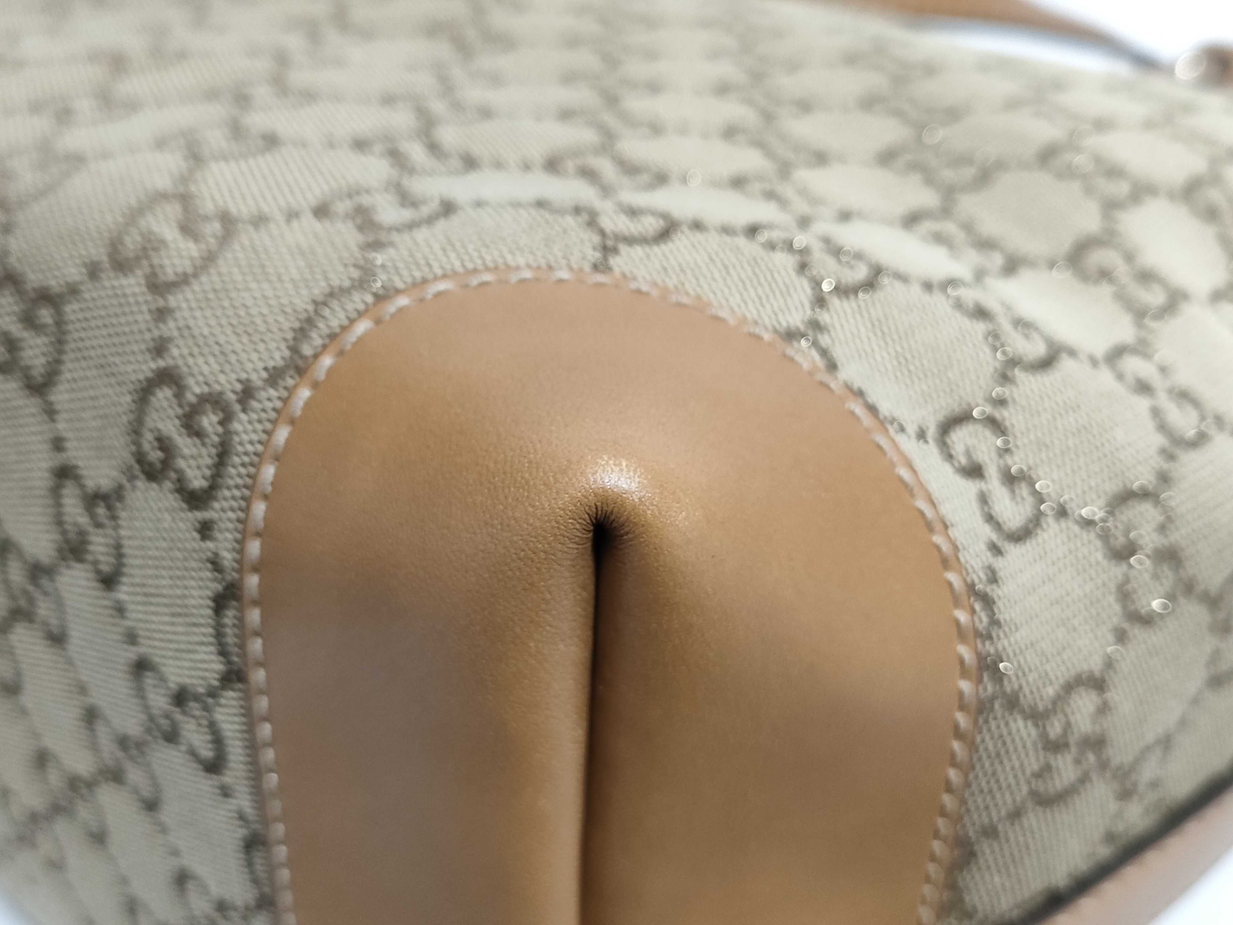GG Canvas Tote Bag, Canvas x Leather, Beige x Brown, 247209 493075 (Tote Bag) — view 7