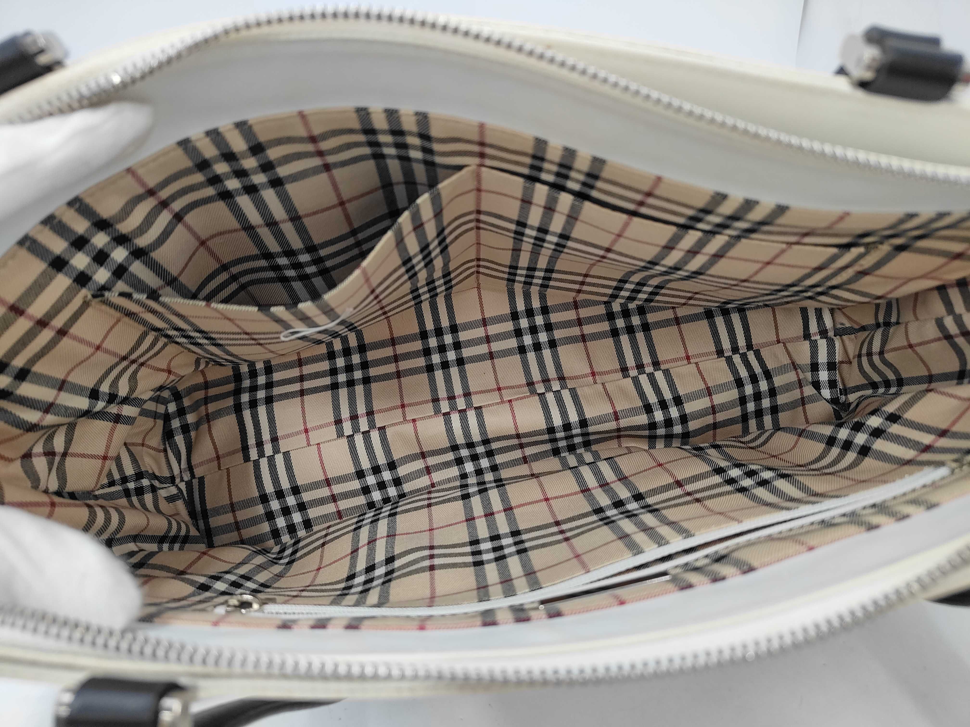 Leather Nova Check Tote Bag — view 8