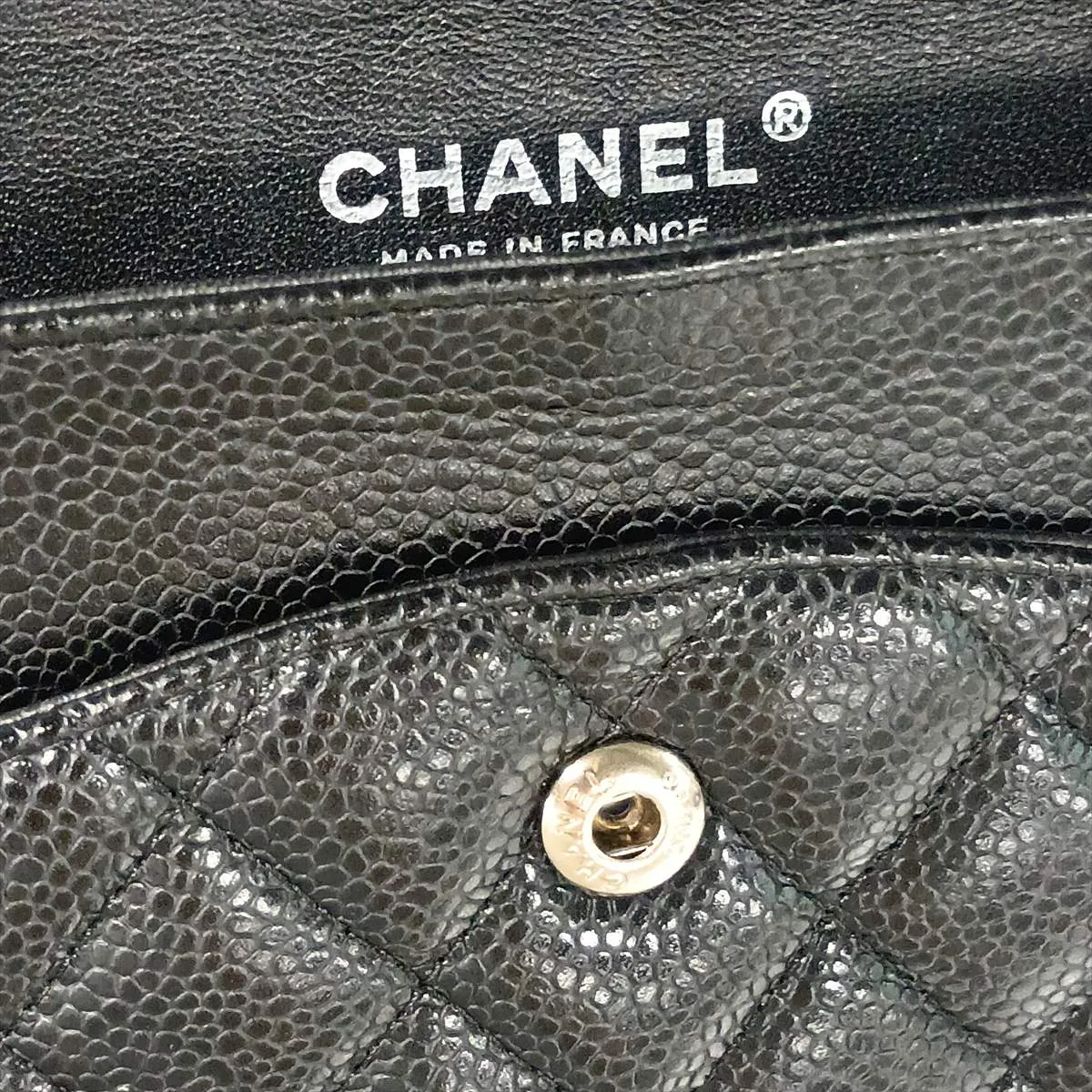 [Individually packaged] Chanel Matelassé 25 Caviar Skin Double Flap Double Chain Bag, Black with Silver Hardware, 13257062, Serial Number , A01112 — view 15