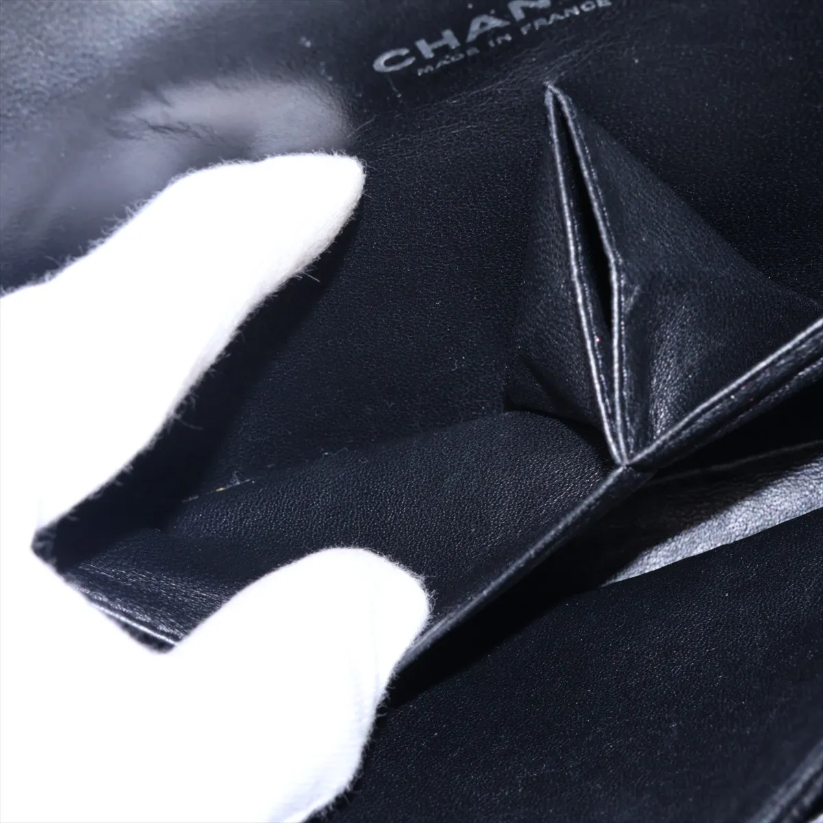 [Individually packaged] Chanel Matelassé 25 Caviar Skin Double Flap Double Chain Bag, Black with Silver Hardware, 13257062, Serial Number , A01112 — view 10