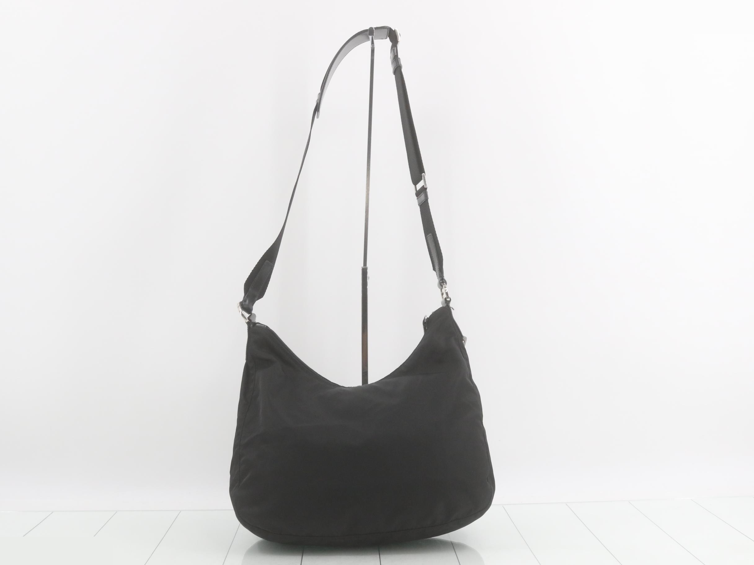 Nylon, black, cross-body, triangular plate — view 2