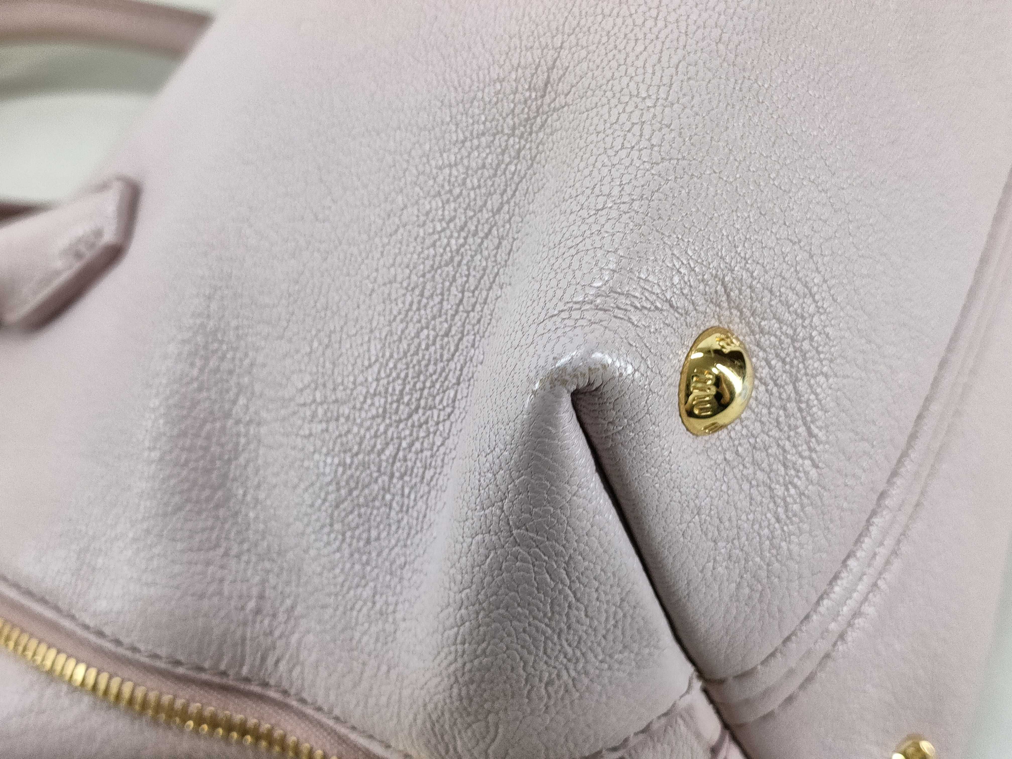 2-Way Handbag/Shoulder Bag, Leather, Pink Beige Handbag — view 4