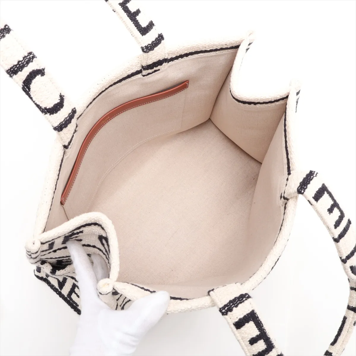 Large Cabas Thais Canvas Tote Bag, Beige — view 7