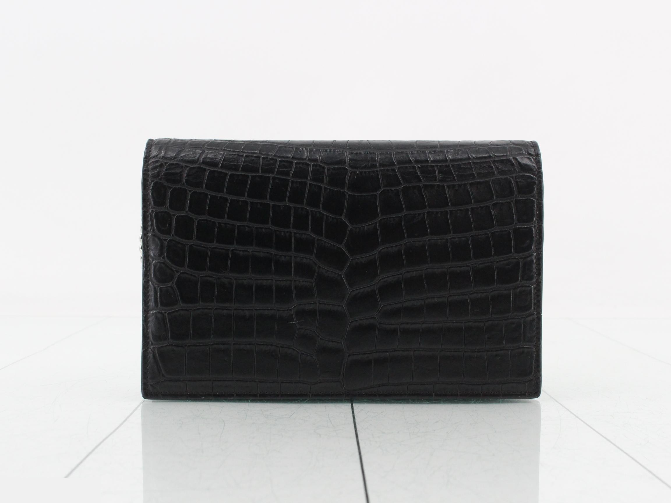 Kate Crocodile Embossed Leather Chain Wallet — view 2
