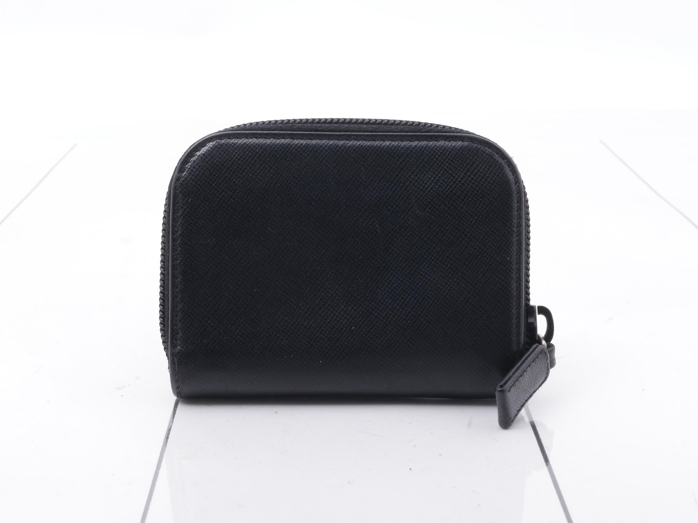 coin case, Saffiano leather, black — view 2