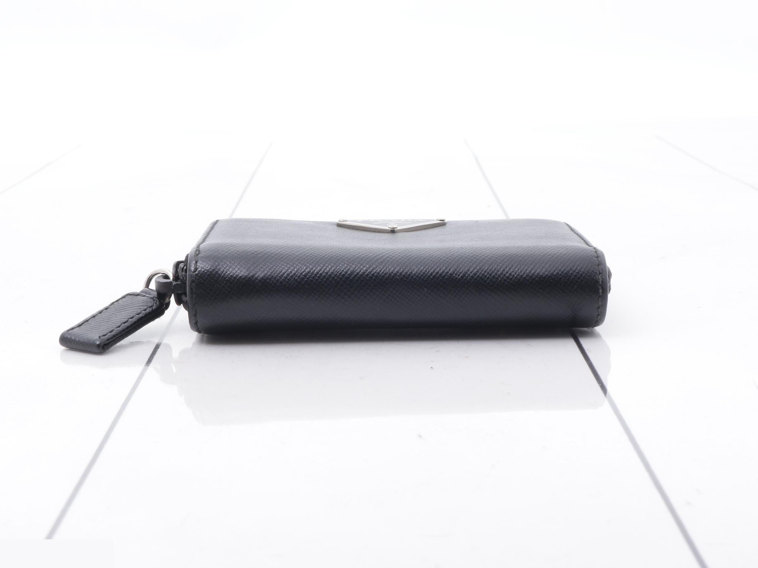 coin case, Saffiano leather, black — view 3