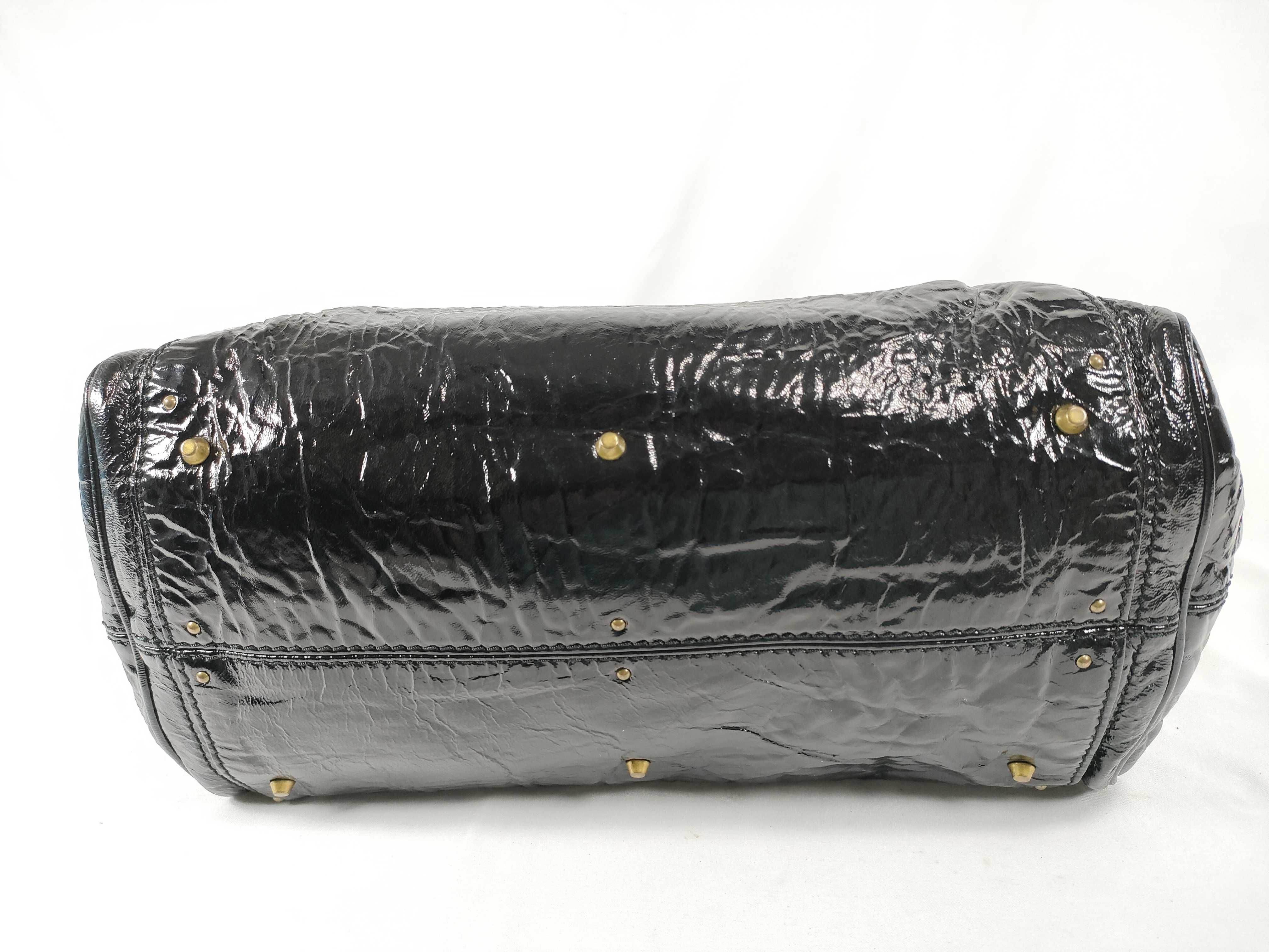 Paddington Patent Leather Handbag, Black — view 8