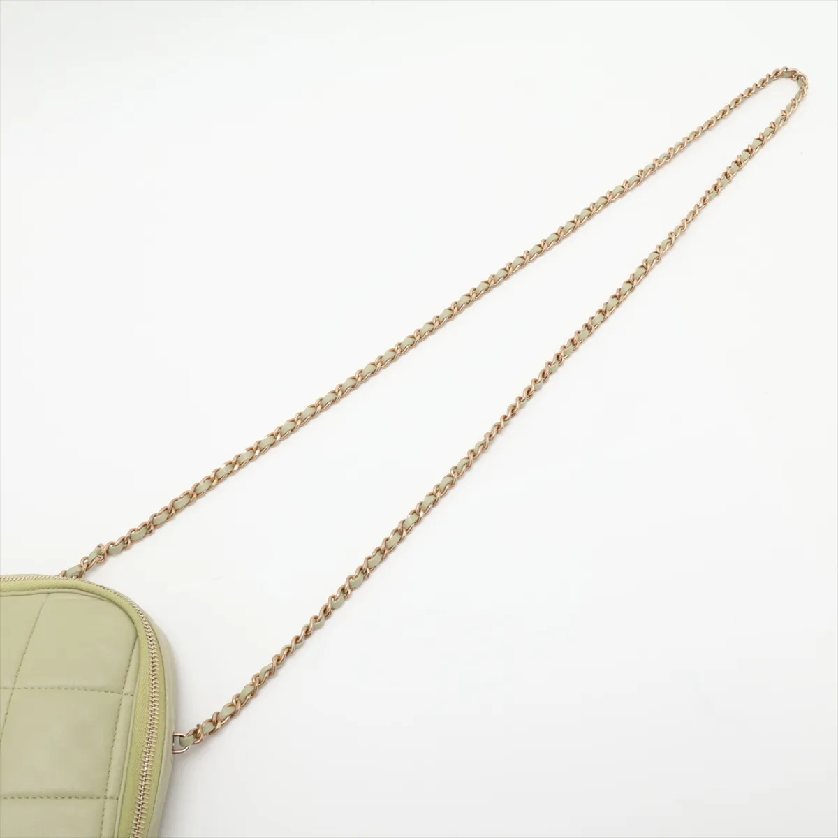 Matelassé Lambskin Chain Shoulder Bag, Green with Gold Hardware, 30492977 (Serial Number in the 30s) — view 5