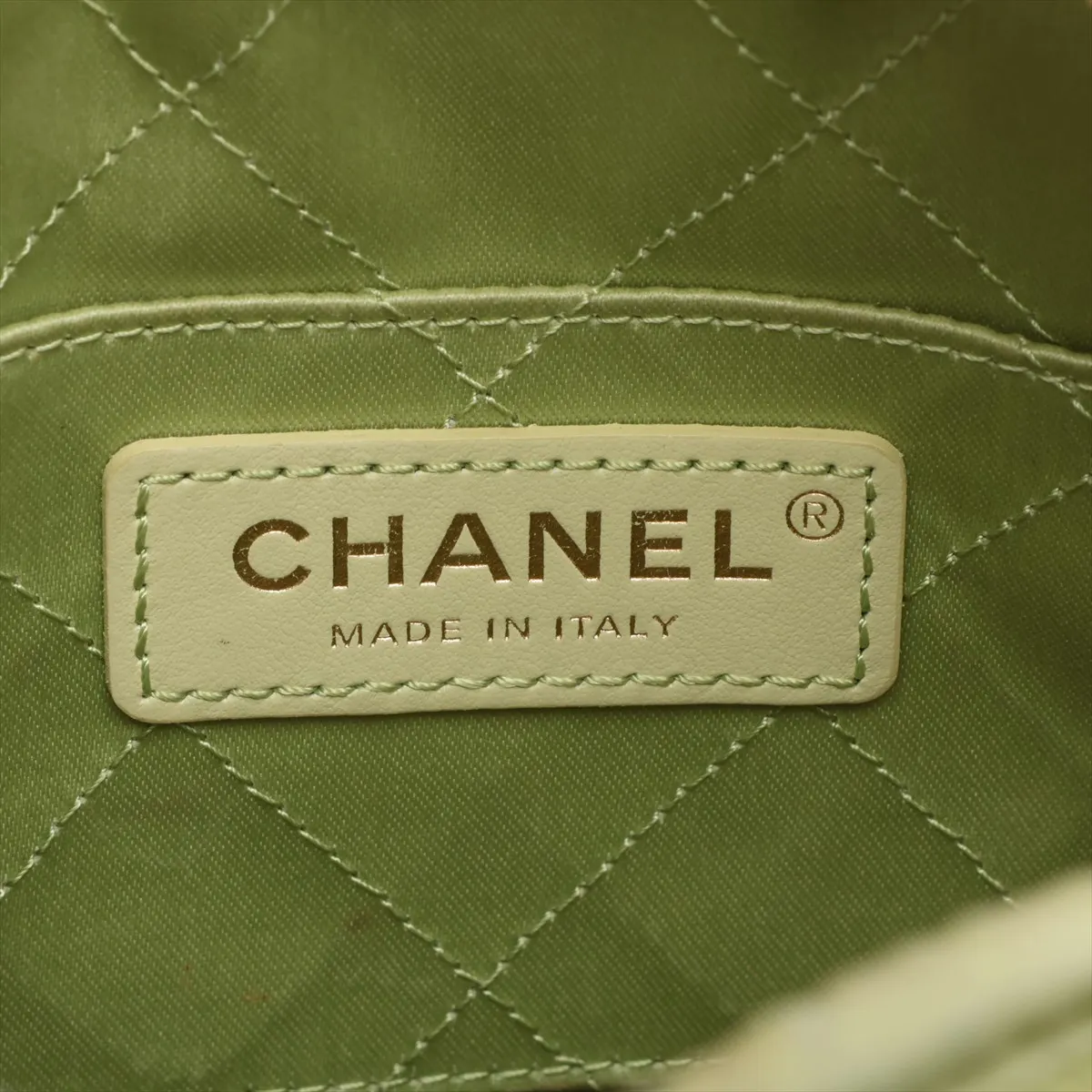 Matelassé Lambskin Chain Shoulder Bag, Green with Gold Hardware, 30492977 (Serial Number in the 30s) — view 7