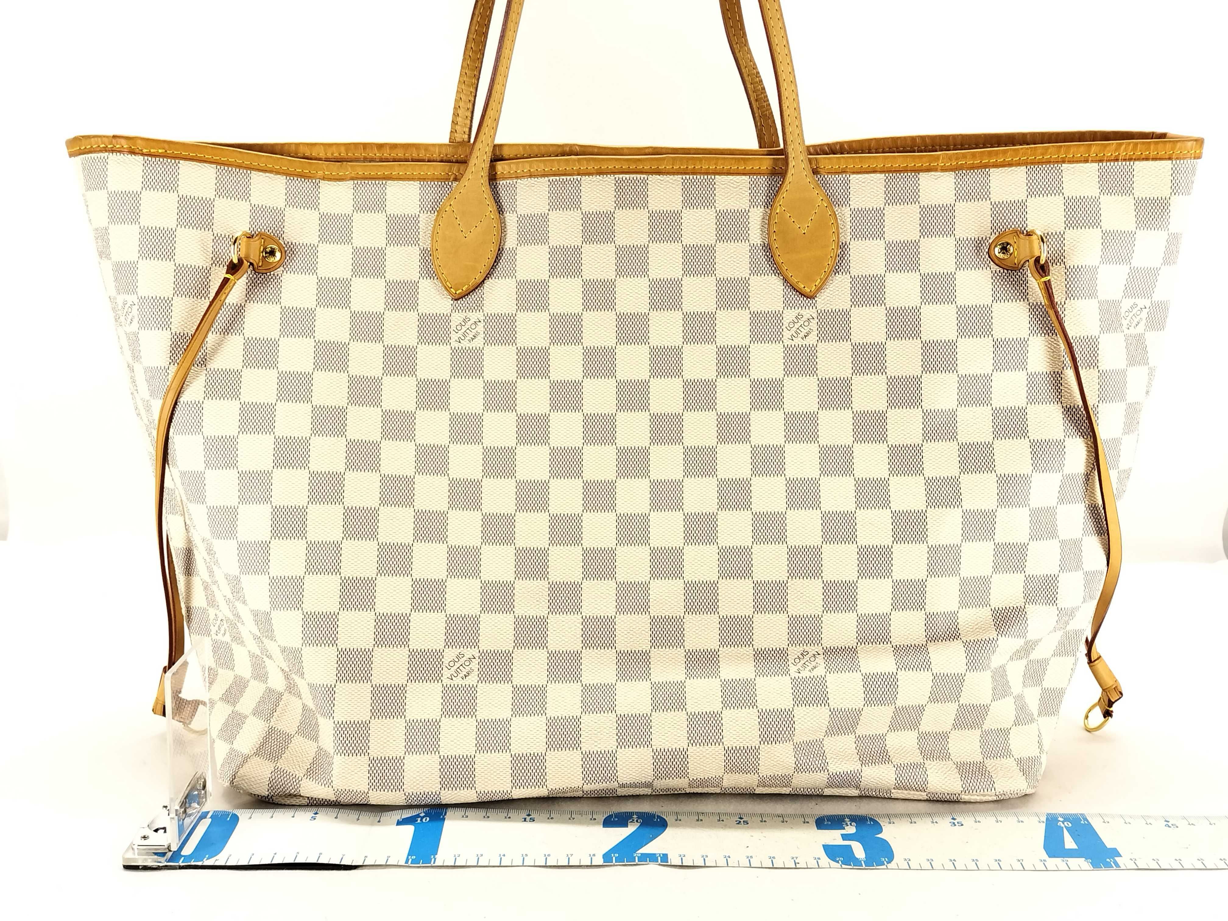 Damier Azur Neverfull Tote Bag White Canvas N — view 2
