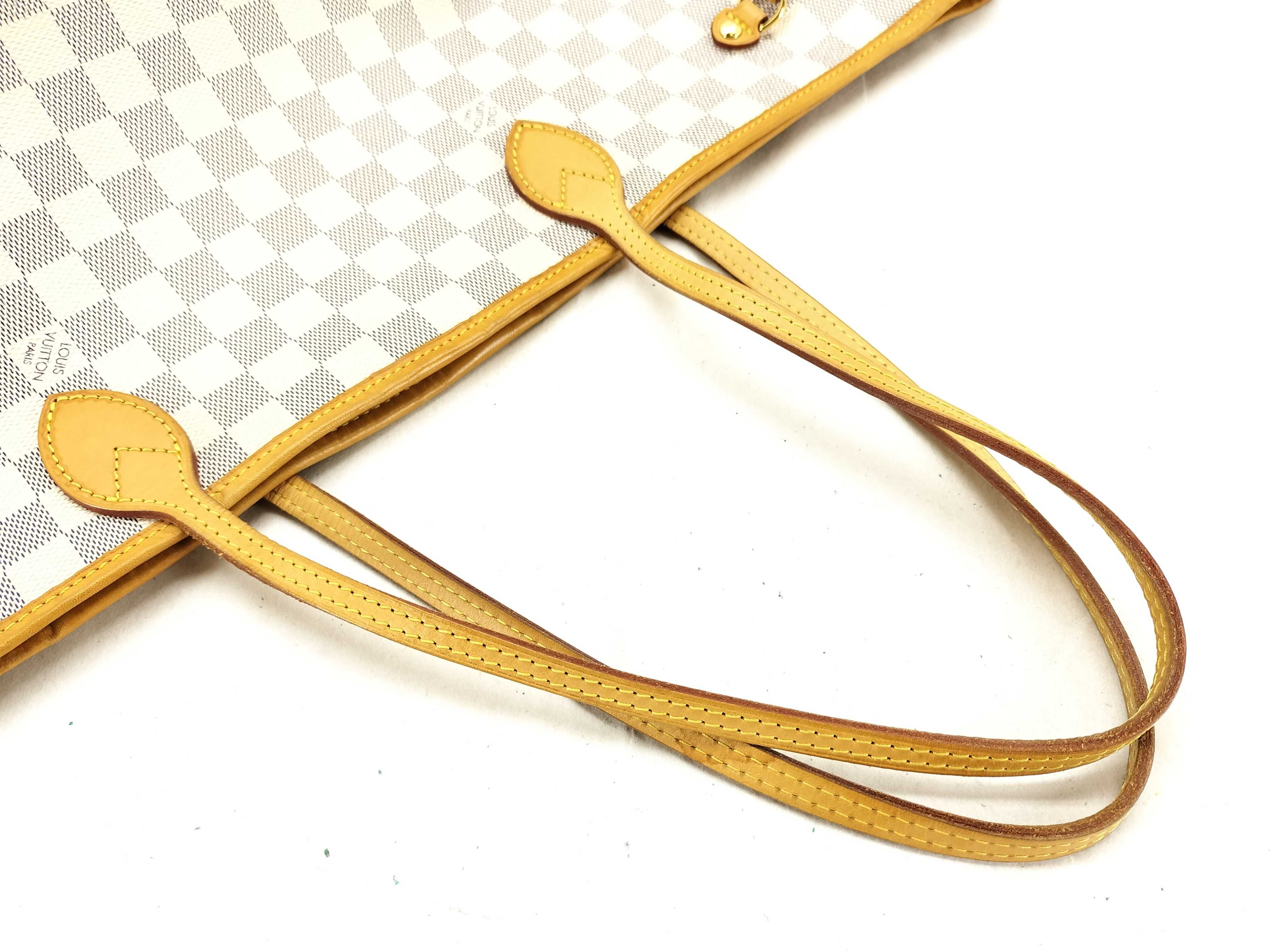 Damier Azur Neverfull Tote Bag White Canvas N — view 3