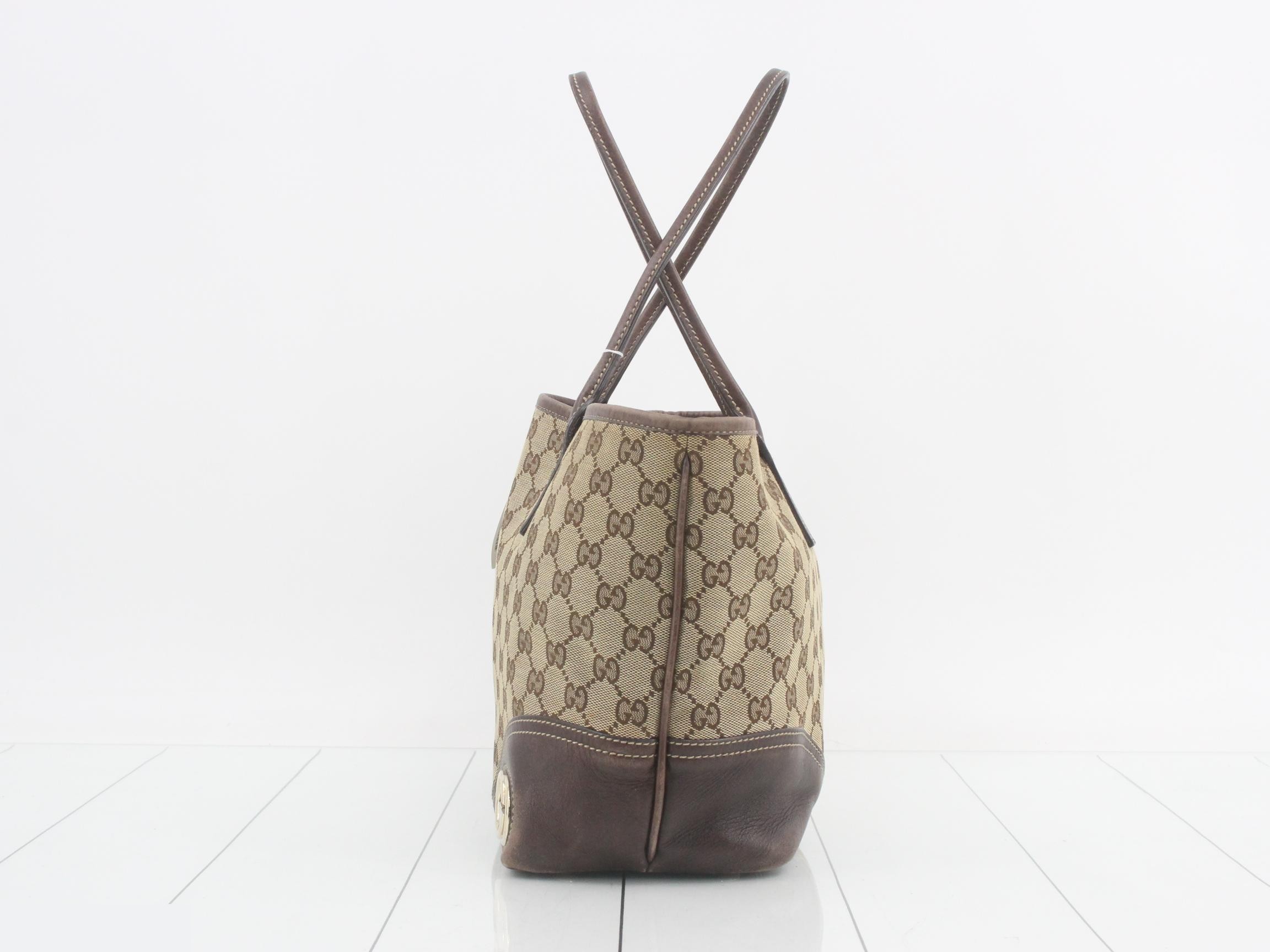 GG Canvas Leather Tote Bag — view 3