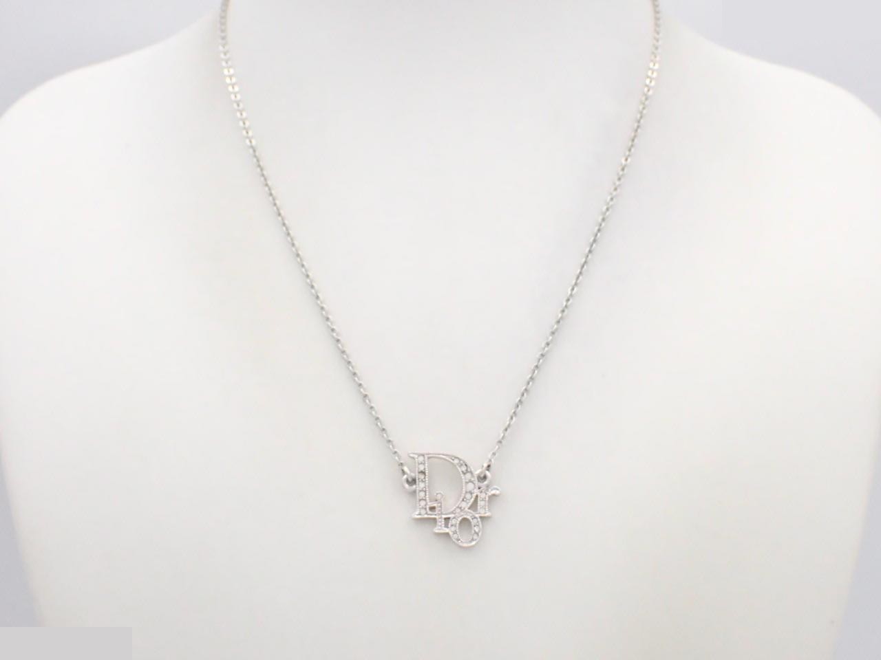logo rhinestone necklace, approximately 40cm in length. — view 3