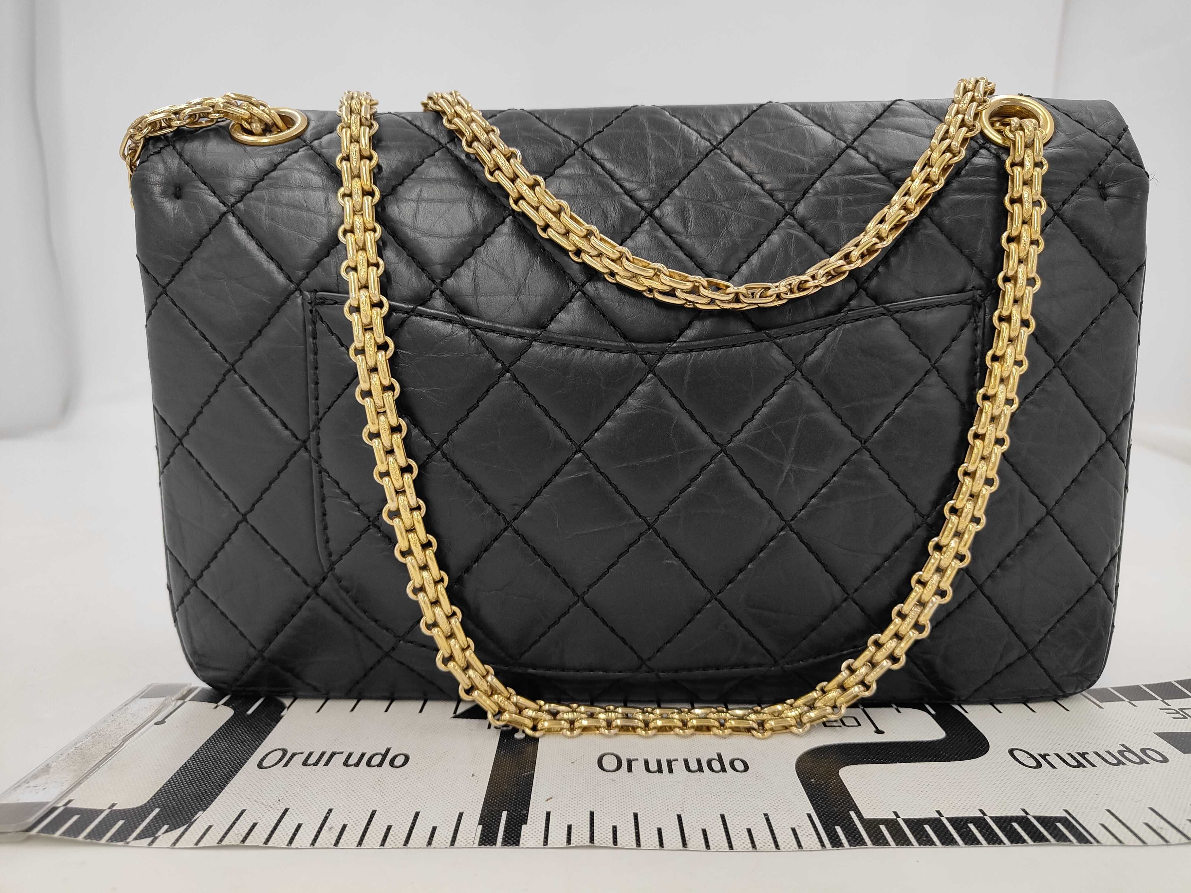 2.55 Double Flap Calfskin Black GP Shoulder Bag — view 2