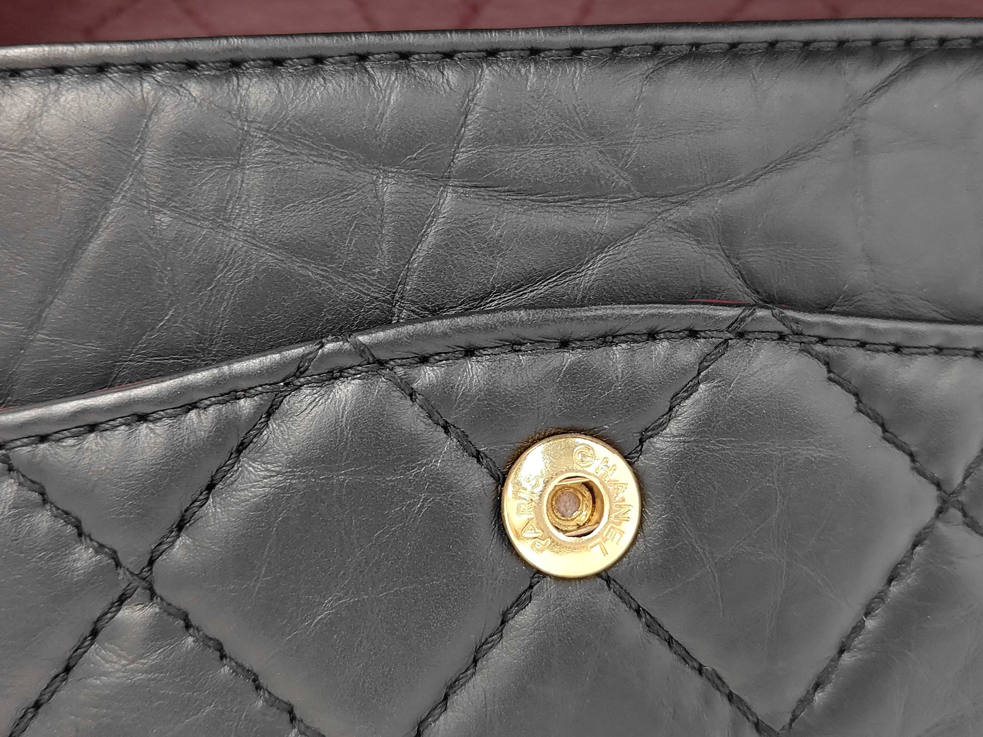 2.55 Double Flap Calfskin Black GP Shoulder Bag — view 15