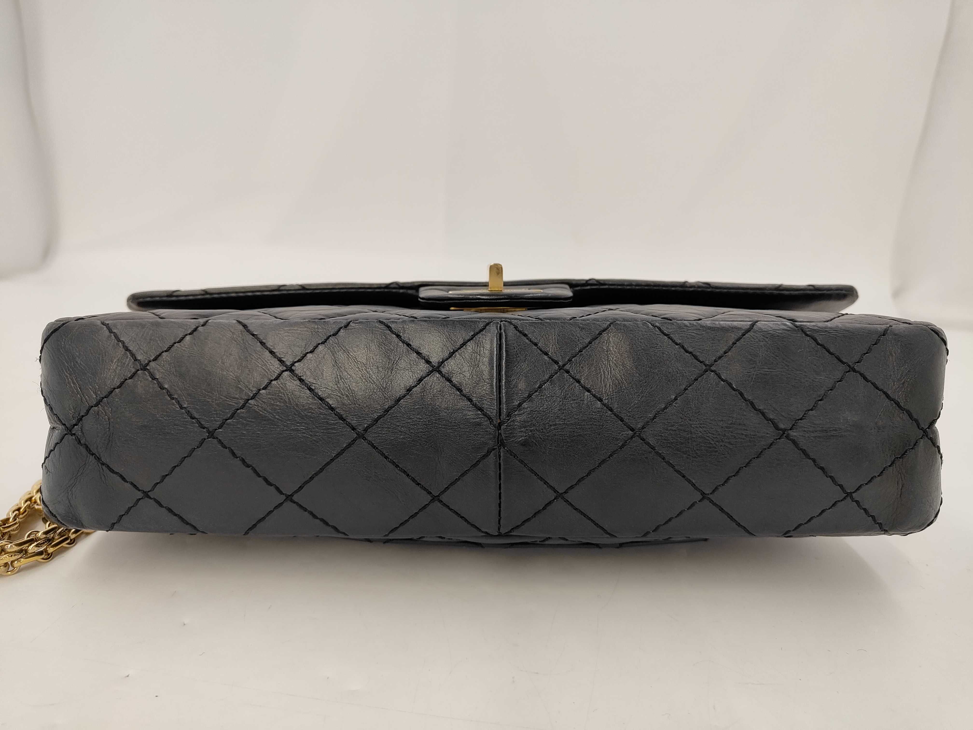 2.55 Double Flap Calfskin Black GP Shoulder Bag — view 7