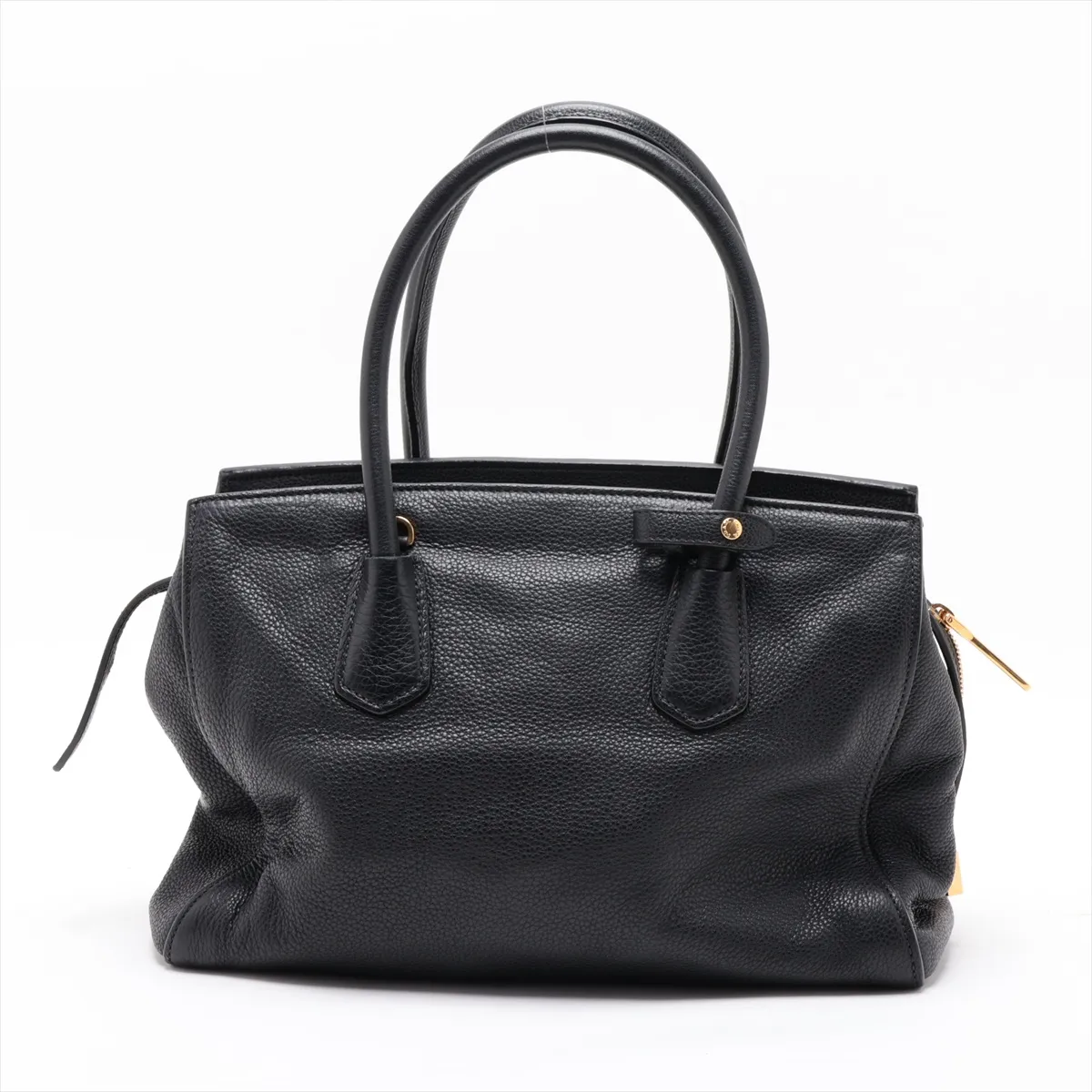 Vitello Grain Leather 2-Way Handbag, Black BN2769 — view 2