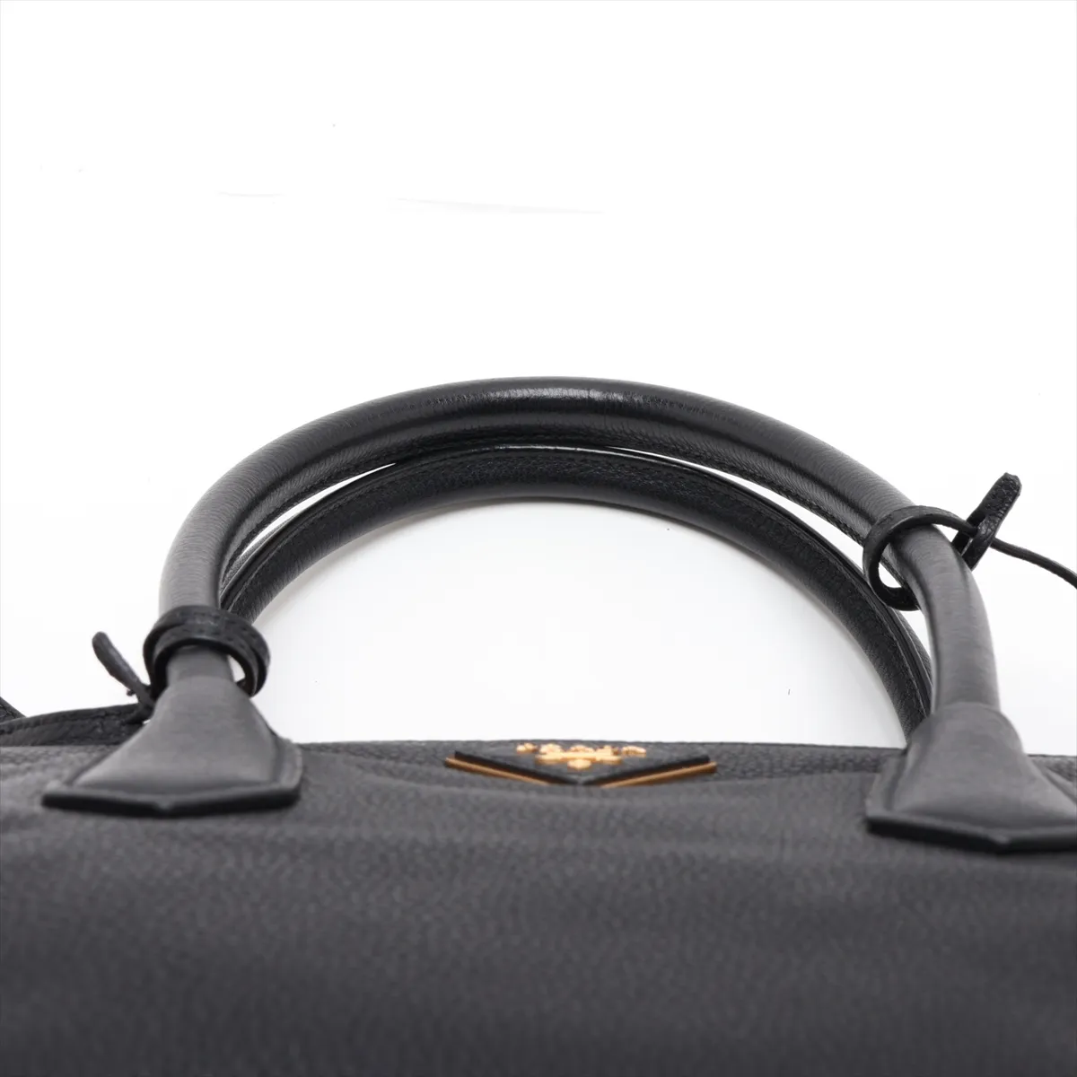 Vitello Grain Leather 2-Way Handbag, Black BN2769 — view 6