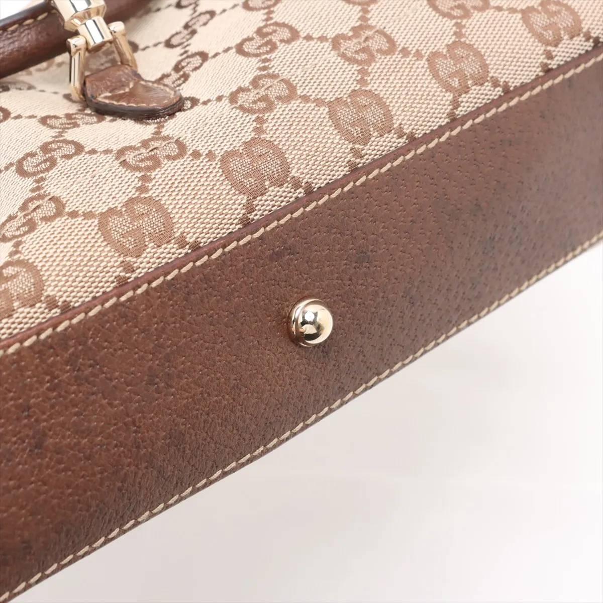 New Jackie Canvas x Leather Handbag Beige x Brown 145824 — view 11