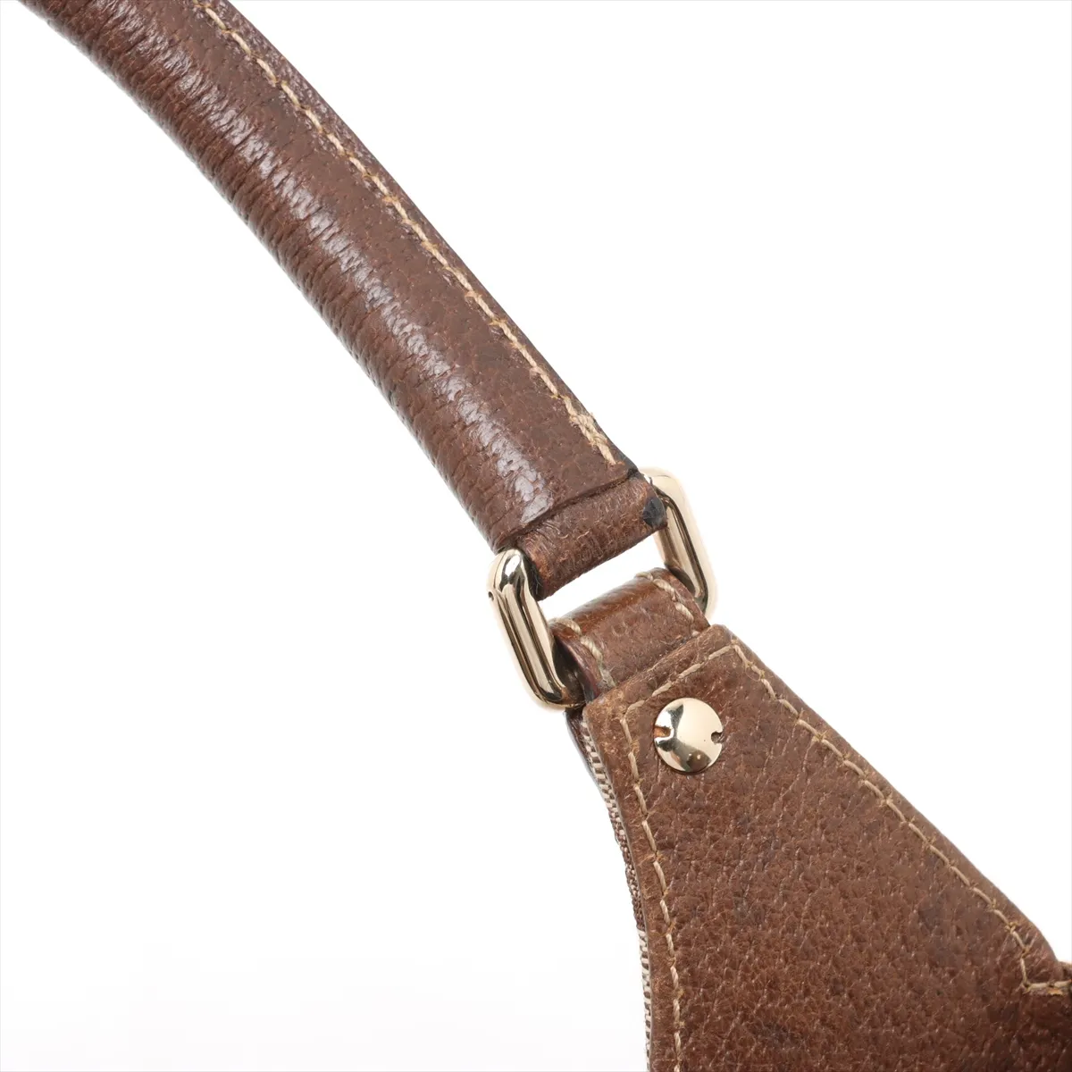 New Jackie Canvas x Leather Handbag Beige x Brown 145824 — view 12