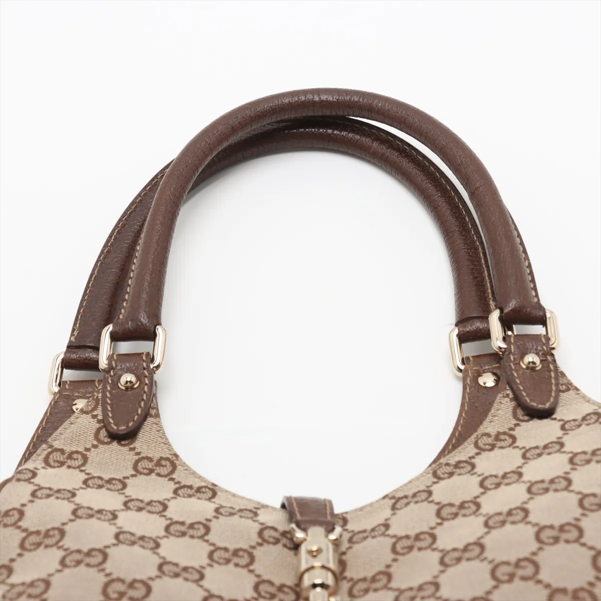 New Jackie Canvas x Leather Handbag Beige x Brown 145824 — view 6