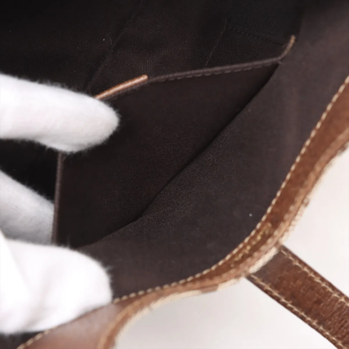New Jackie Canvas x Leather Handbag Beige x Brown 145824 — view 8