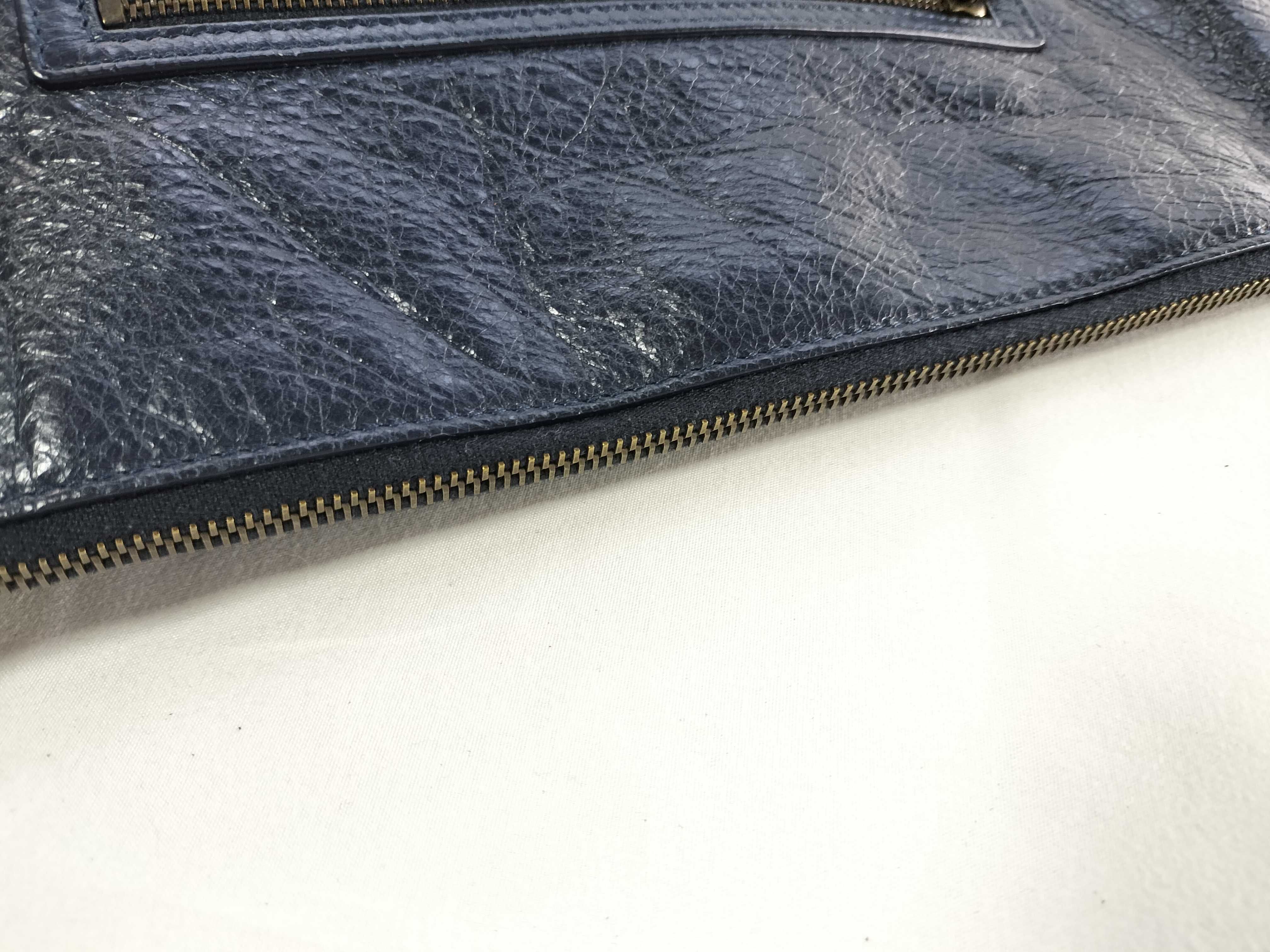 Clutch Bag, Leather, 362967, Navy Blue — view 3