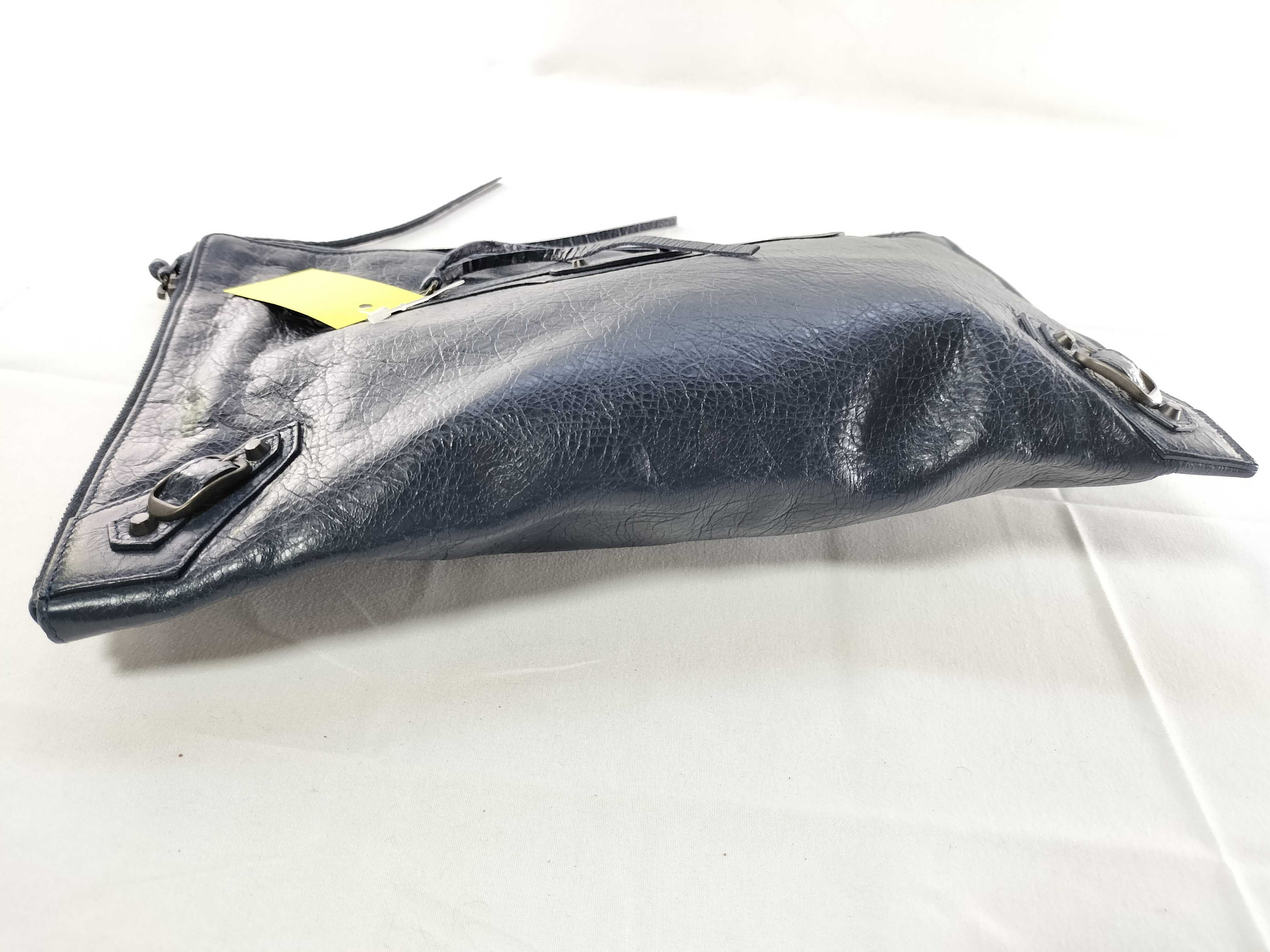 Clutch Bag, Leather, 362967, Navy Blue — view 5