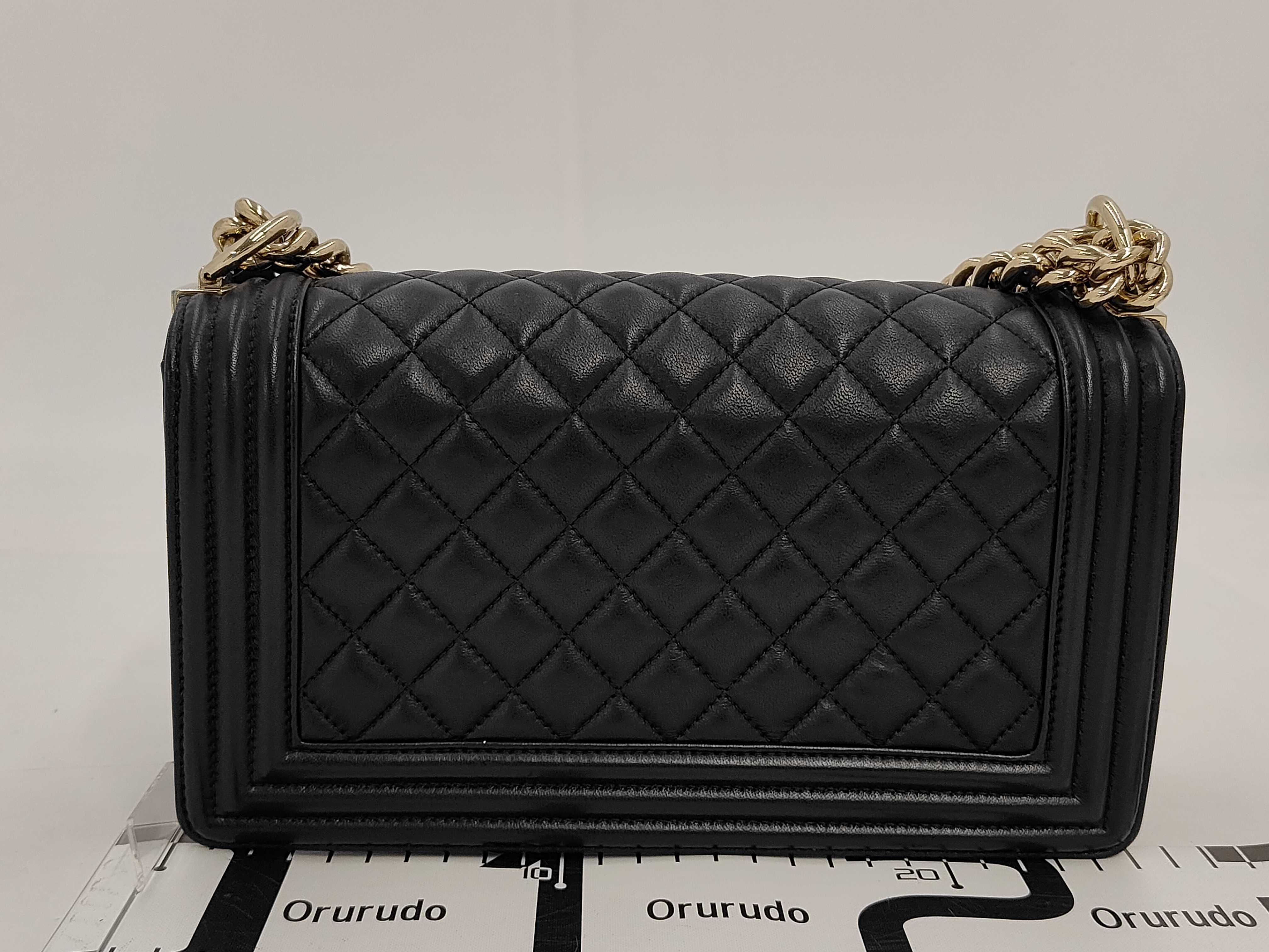 Boy Chanel Lambskin Chain Shoulder Bag, Black with Gold Hardware, with original seal, item number 22. — view 2