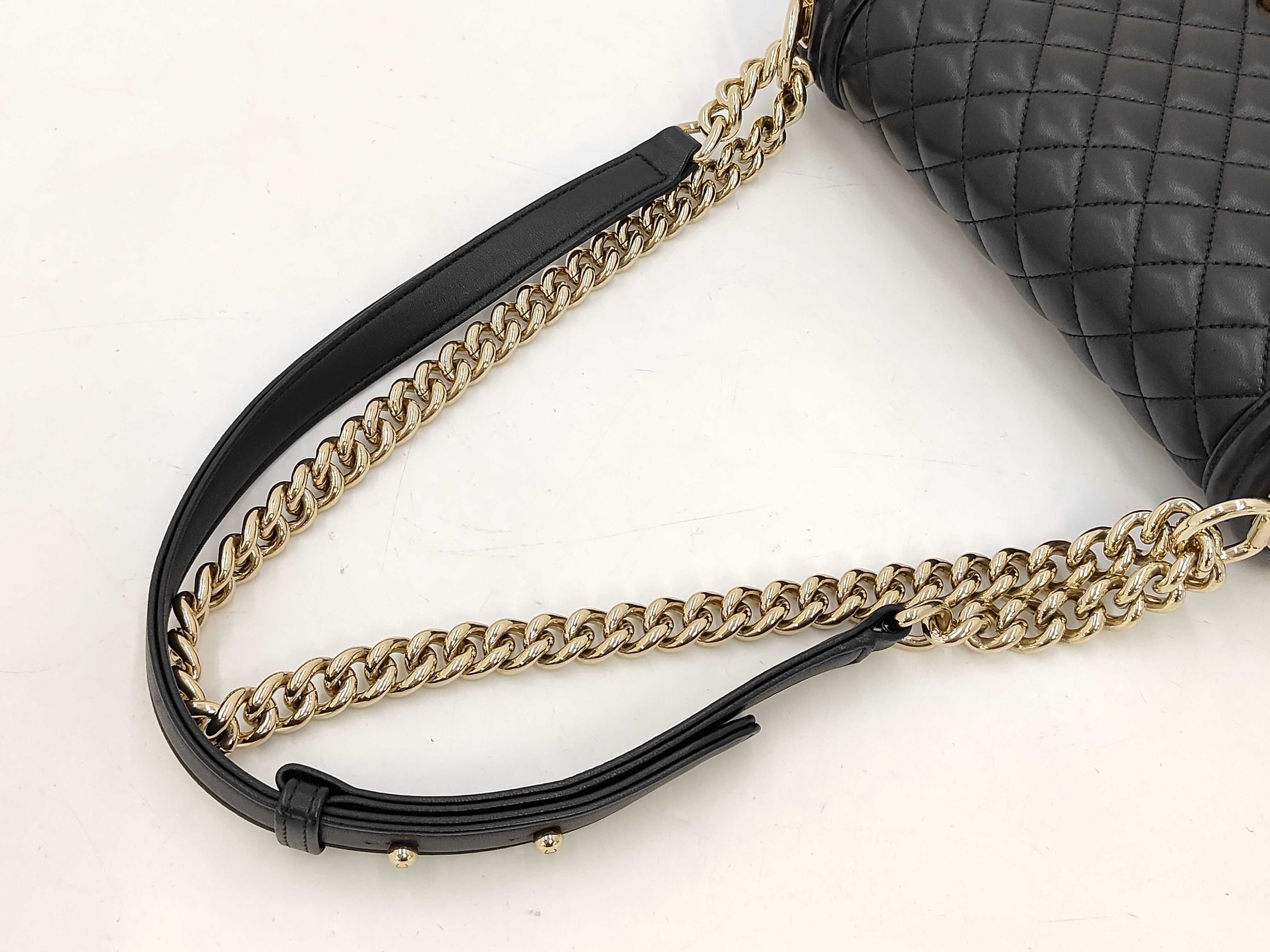 Boy Chanel Lambskin Chain Shoulder Bag, Black with Gold Hardware, with original seal, item number 22. — view 5