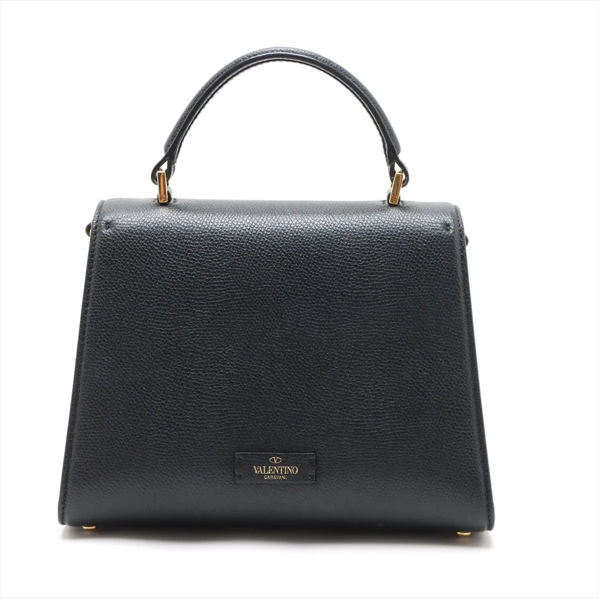 V Sling Leather x Studs 2WAY Handbag Black — view 2