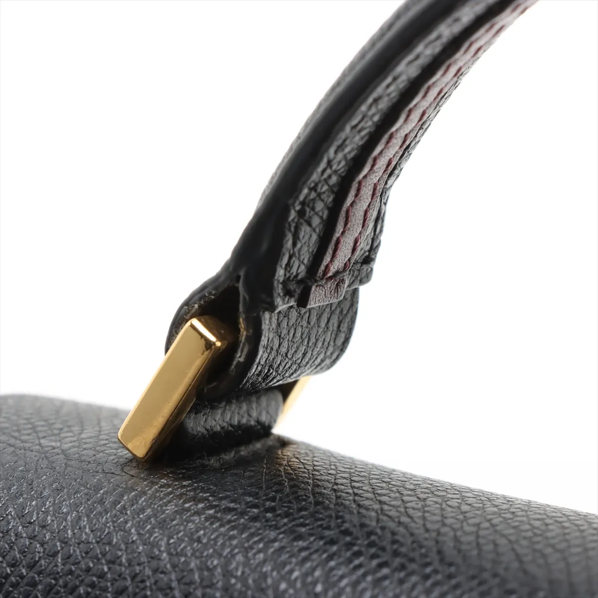 V Sling Leather x Studs 2WAY Handbag Black — view 11