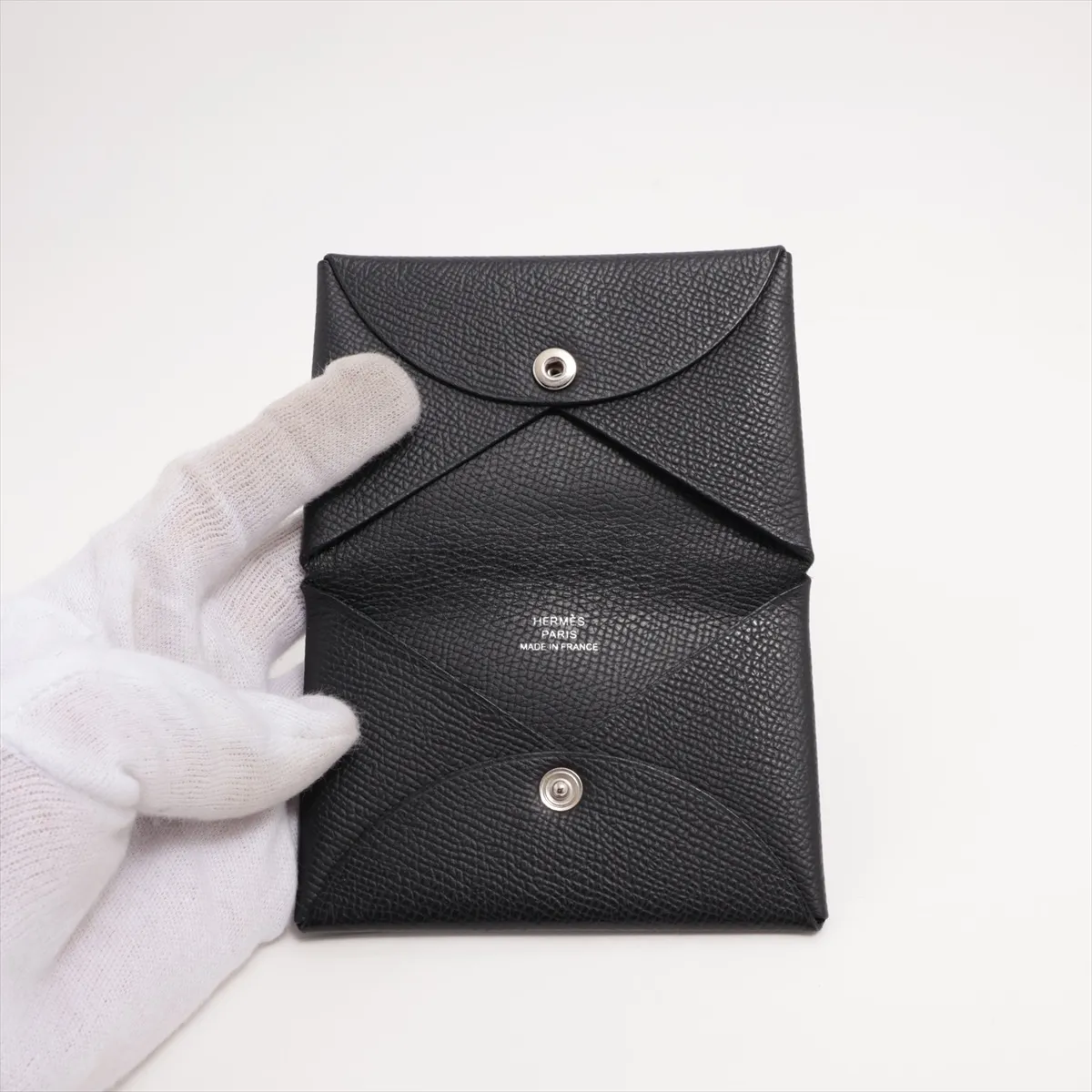 Calvi Vaux Epson Card Case Black Silver Hardware B:2023 — view 3