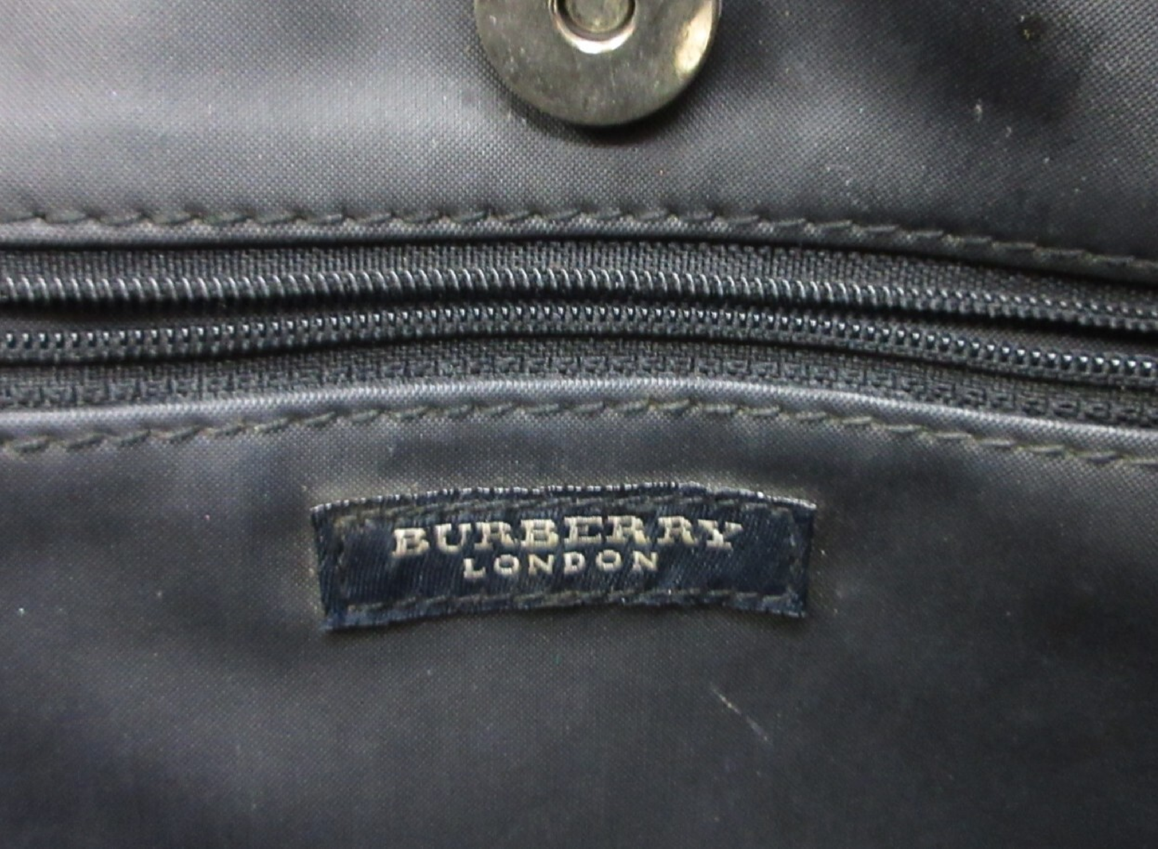 Check Nylon Leather Handbag Tote Bag — view 7