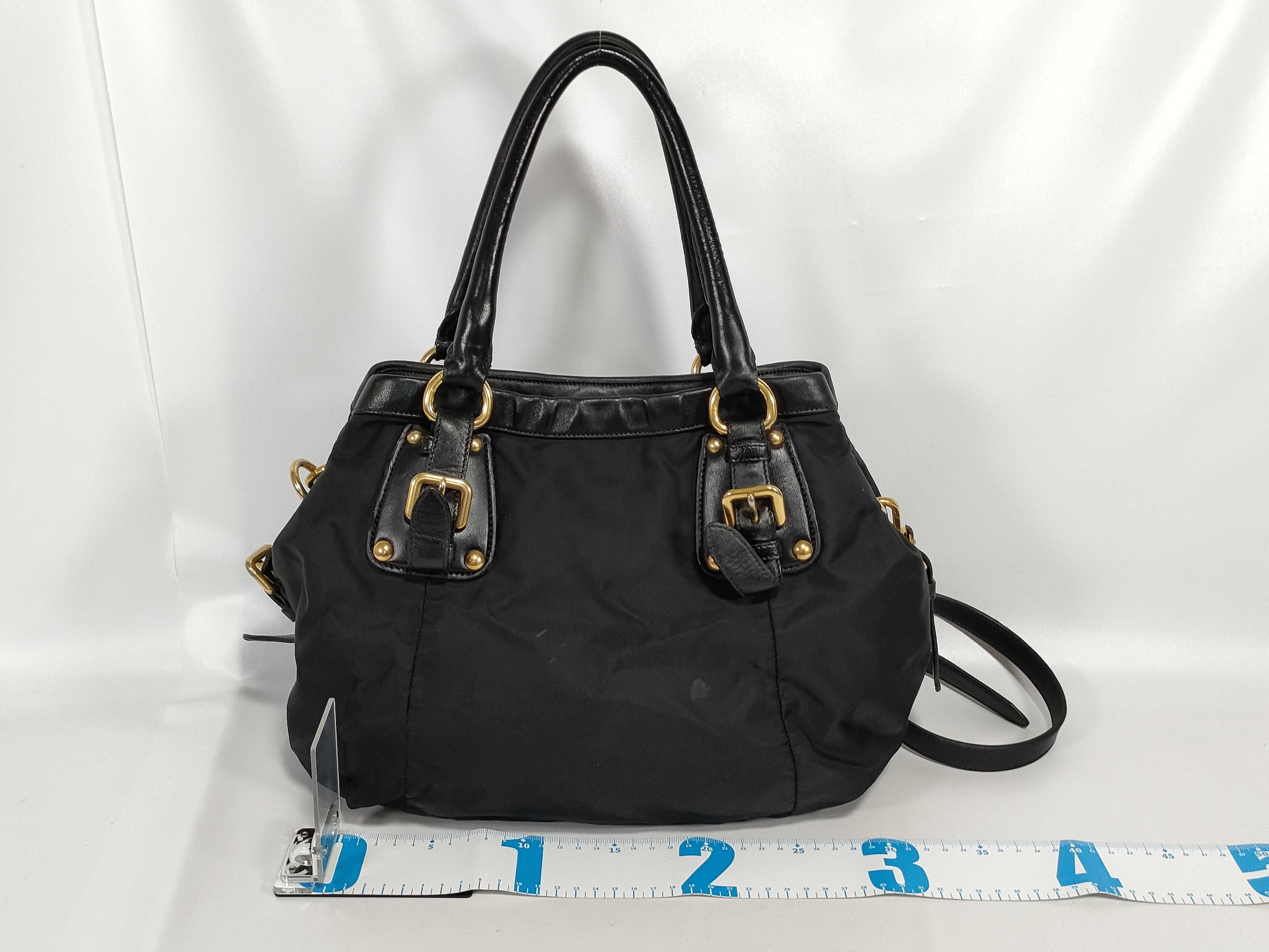 Tessuto Pocono Nylon Leather-Trimmed Buckle 2-Way Shoulder Bag (Handbag) — view 2