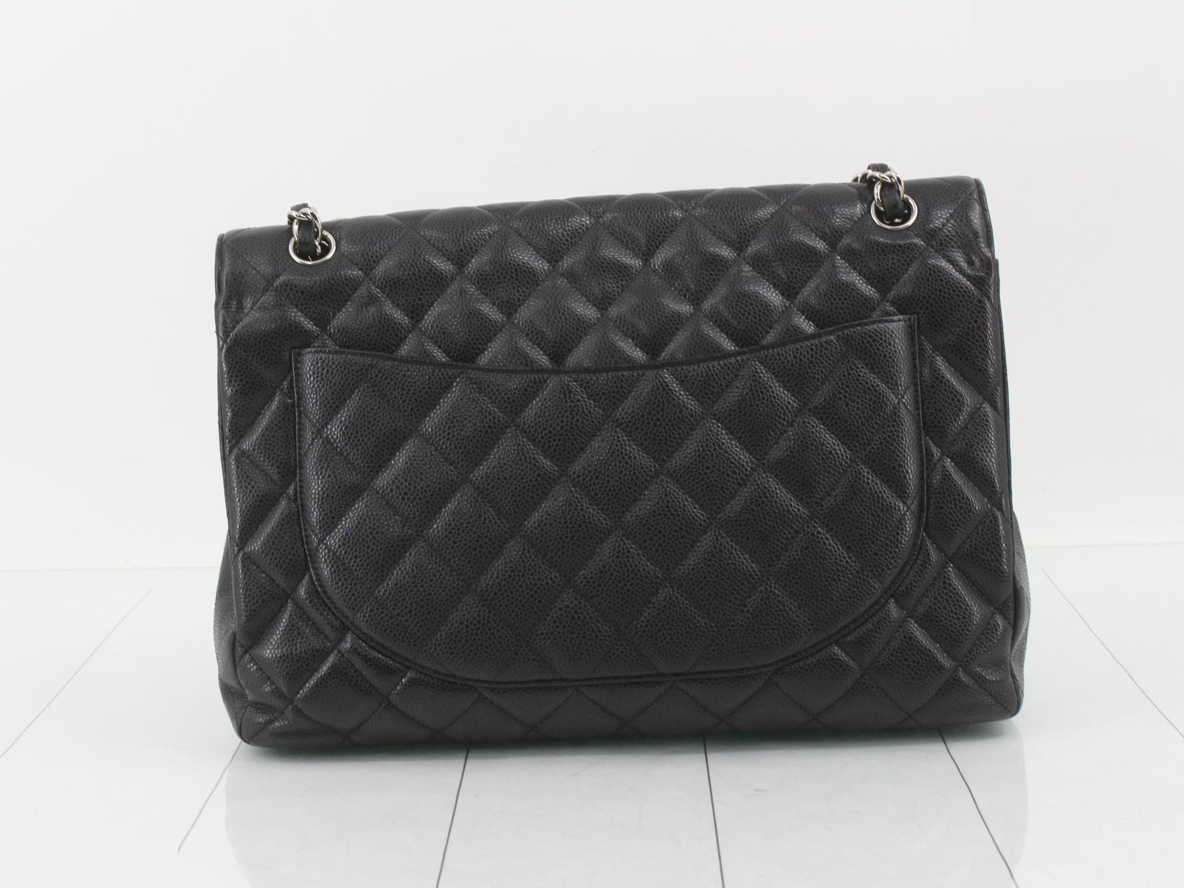 Matelassé Caviar Skin Double Chain Shoulder Bag — view 2