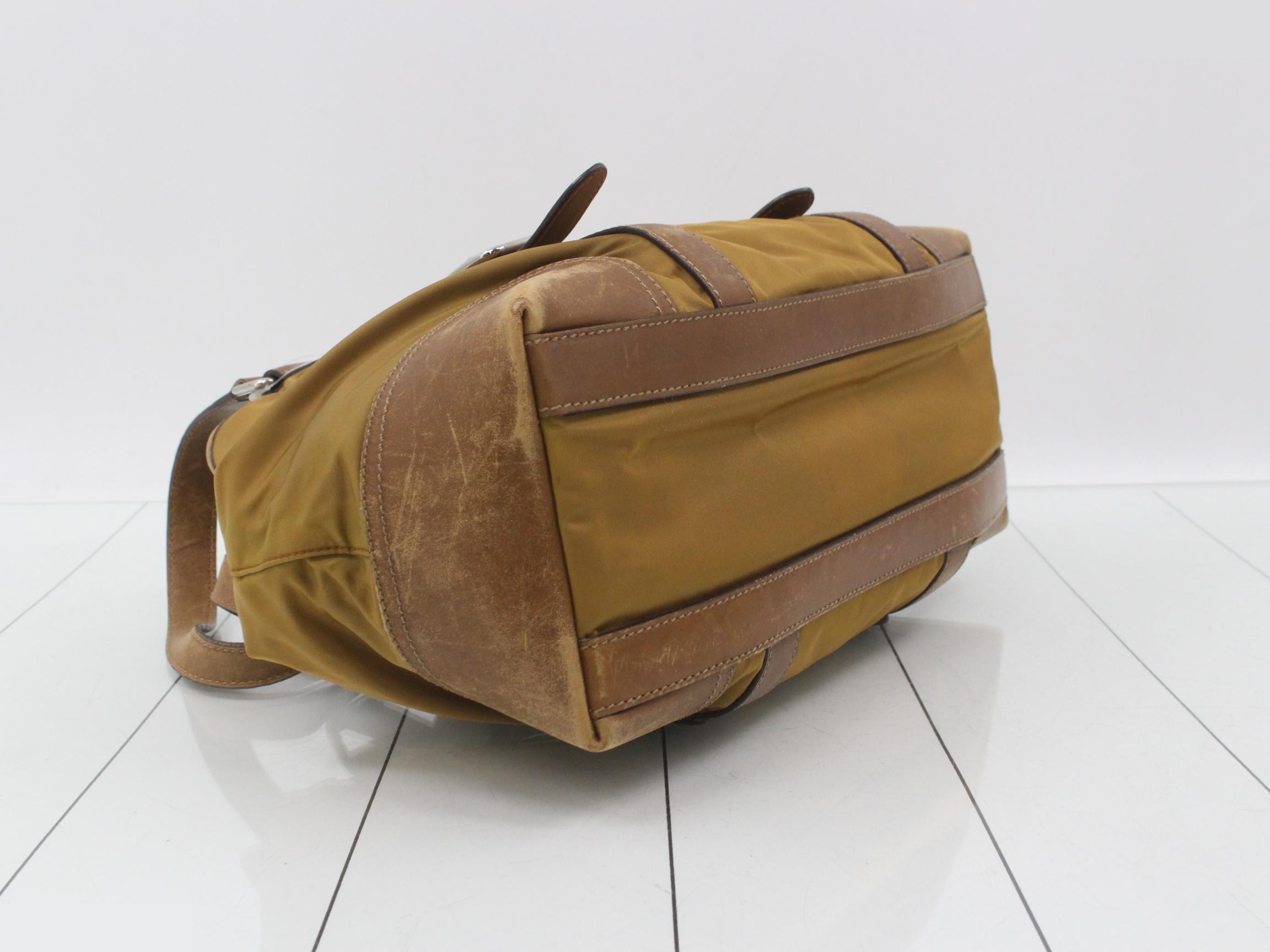 Nylon/Leather Triangle Plate Semi-Shoulder Bag — view 5