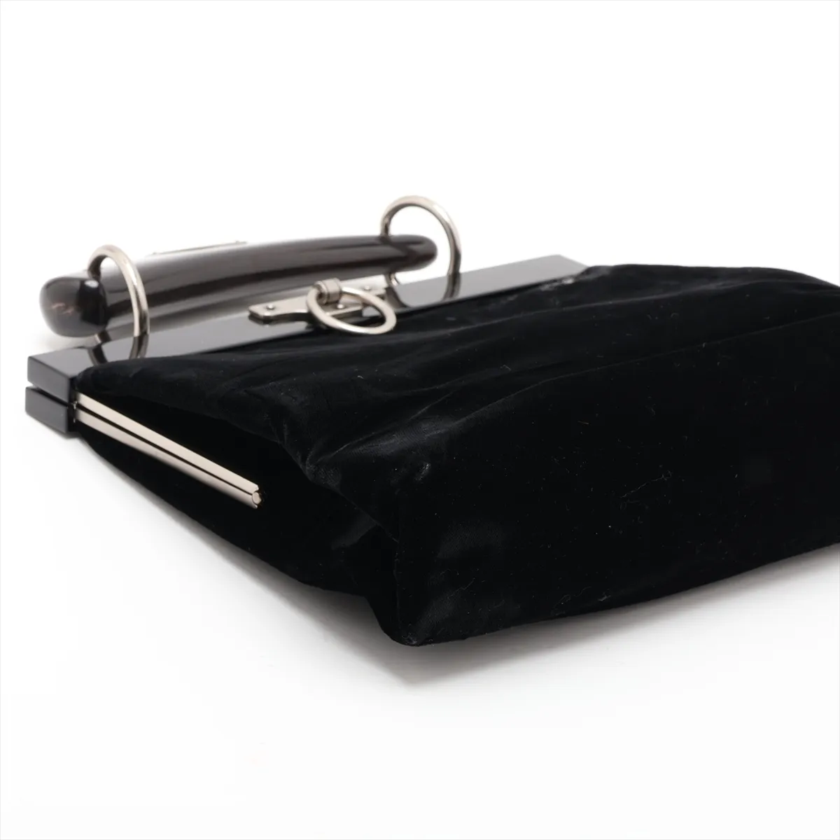 Mombasa Velvet Handbag, Black — view 4
