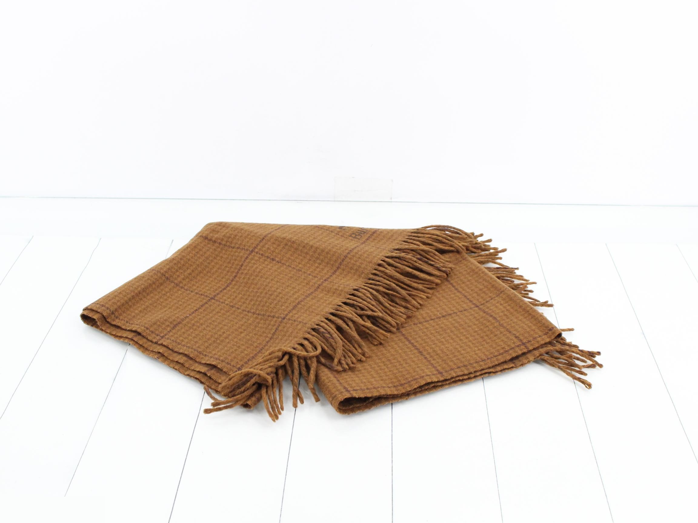 Tag attached. Burberry Nova Check lap blanket/shawl, brown. — view 3