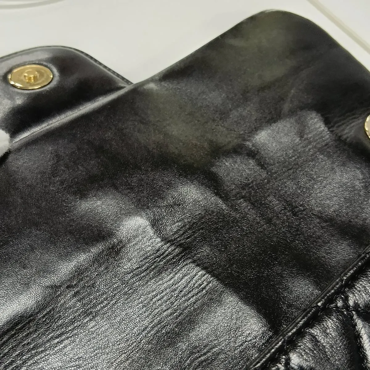 Matelassé Lambskin Single Flap Single Chain Bag, Black with Gold Hardware, 17746531, Serial Number 17 — view 11