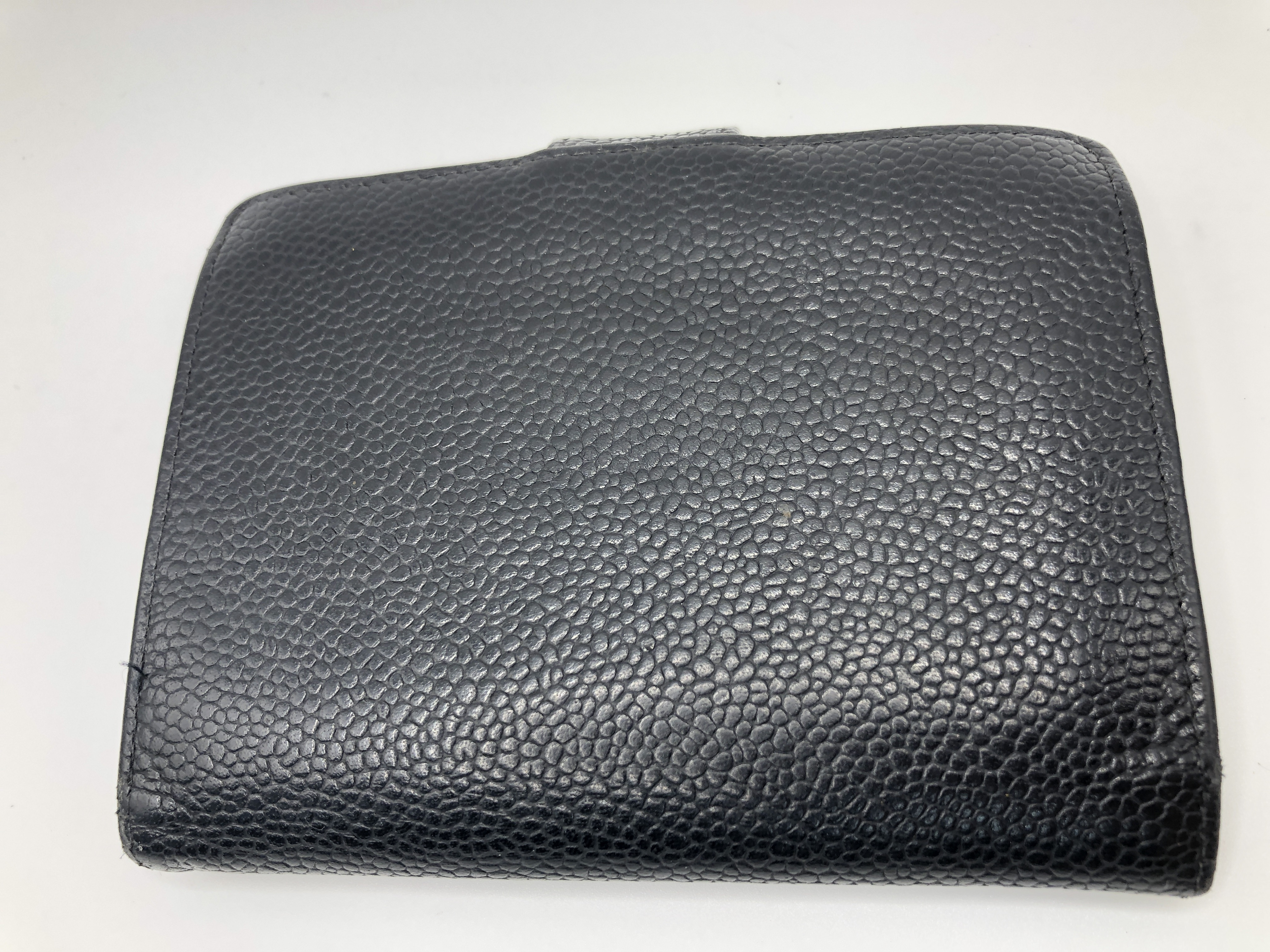 Caviar Skin Coco Mark Bifold Wallet with Seal 8551356 Caviar Skin Black Wallet with Guarantee Card — view 2