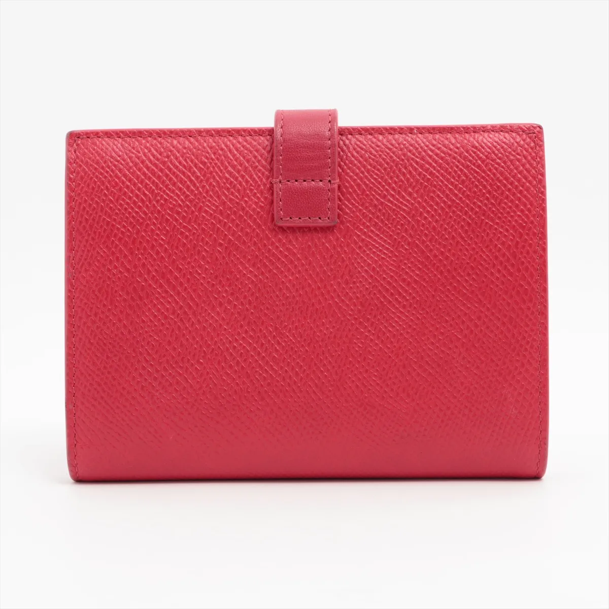 Medium Strap Leather Compact Wallet Red — view 2